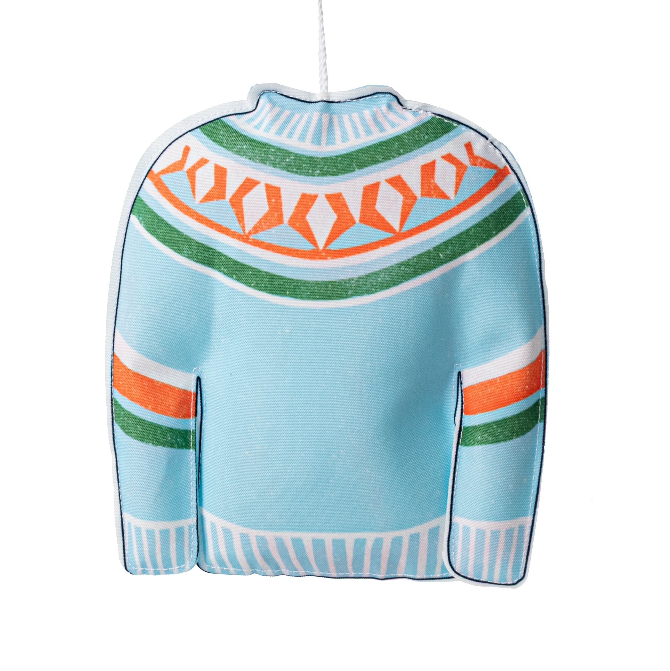 8" Fabric Sweater Ornament: Ice Blue