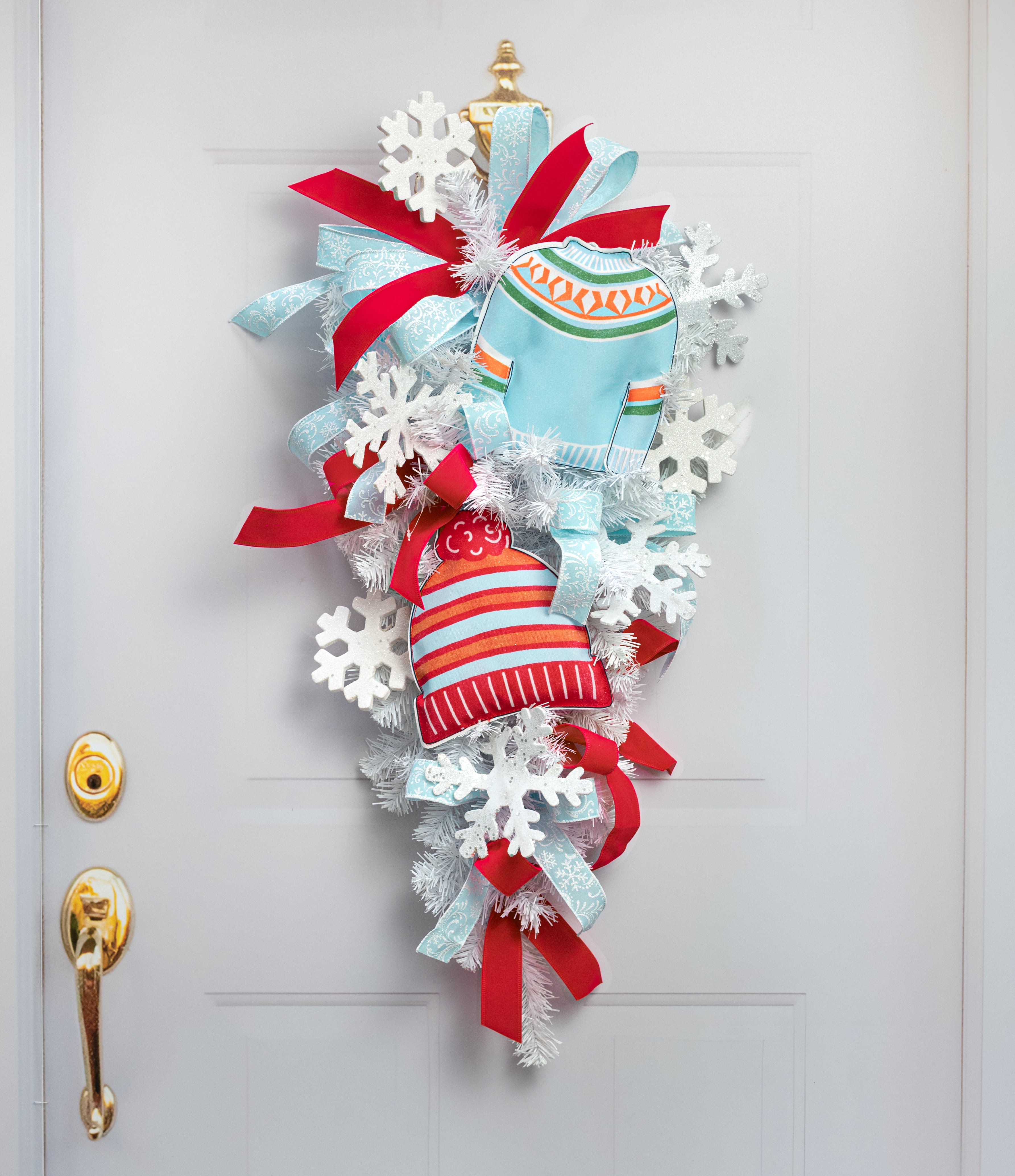 8" Fabric Sweater Ornament: Ice Blue
