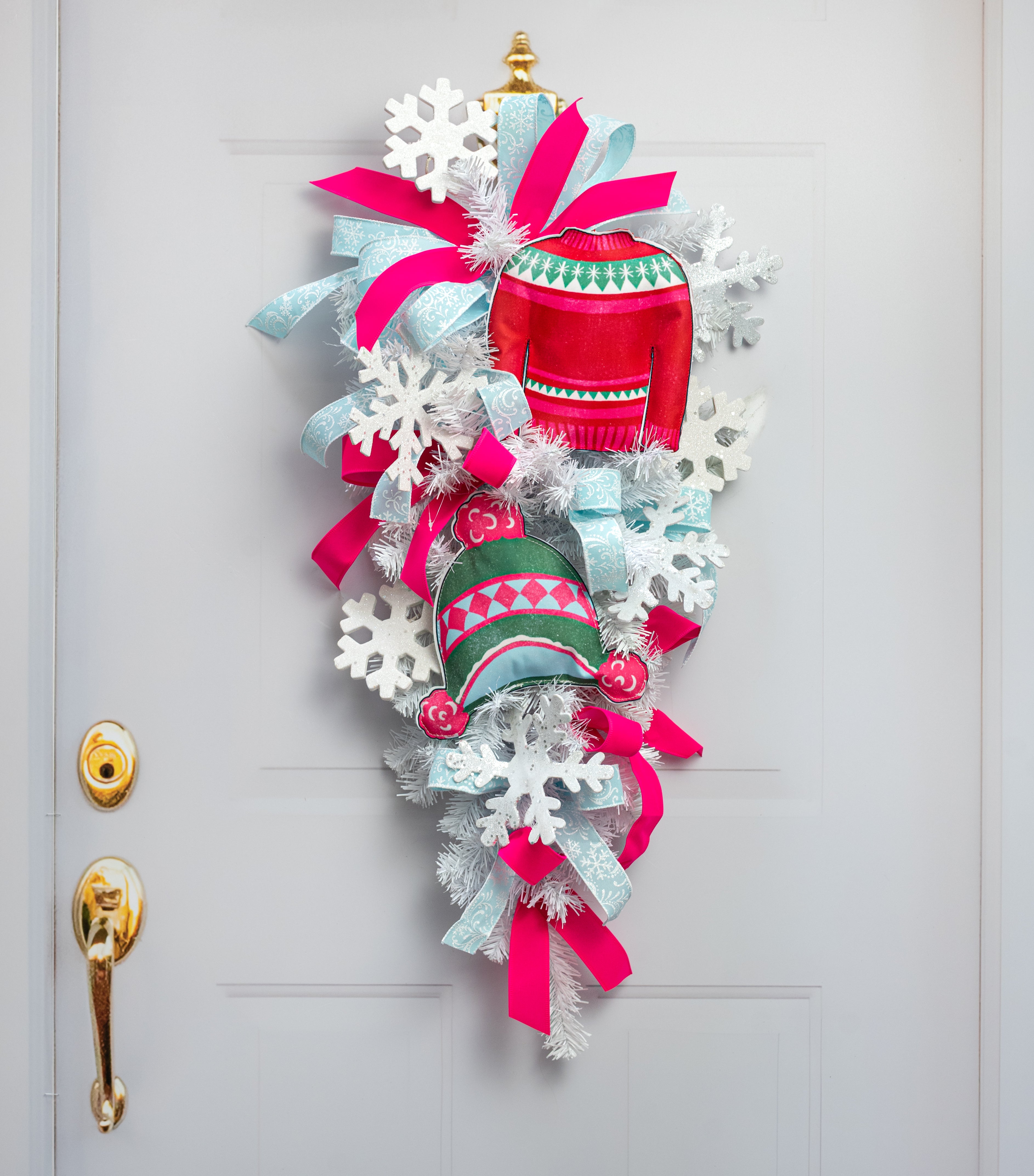 8" Fabric Sweater Ornament: Red & Green