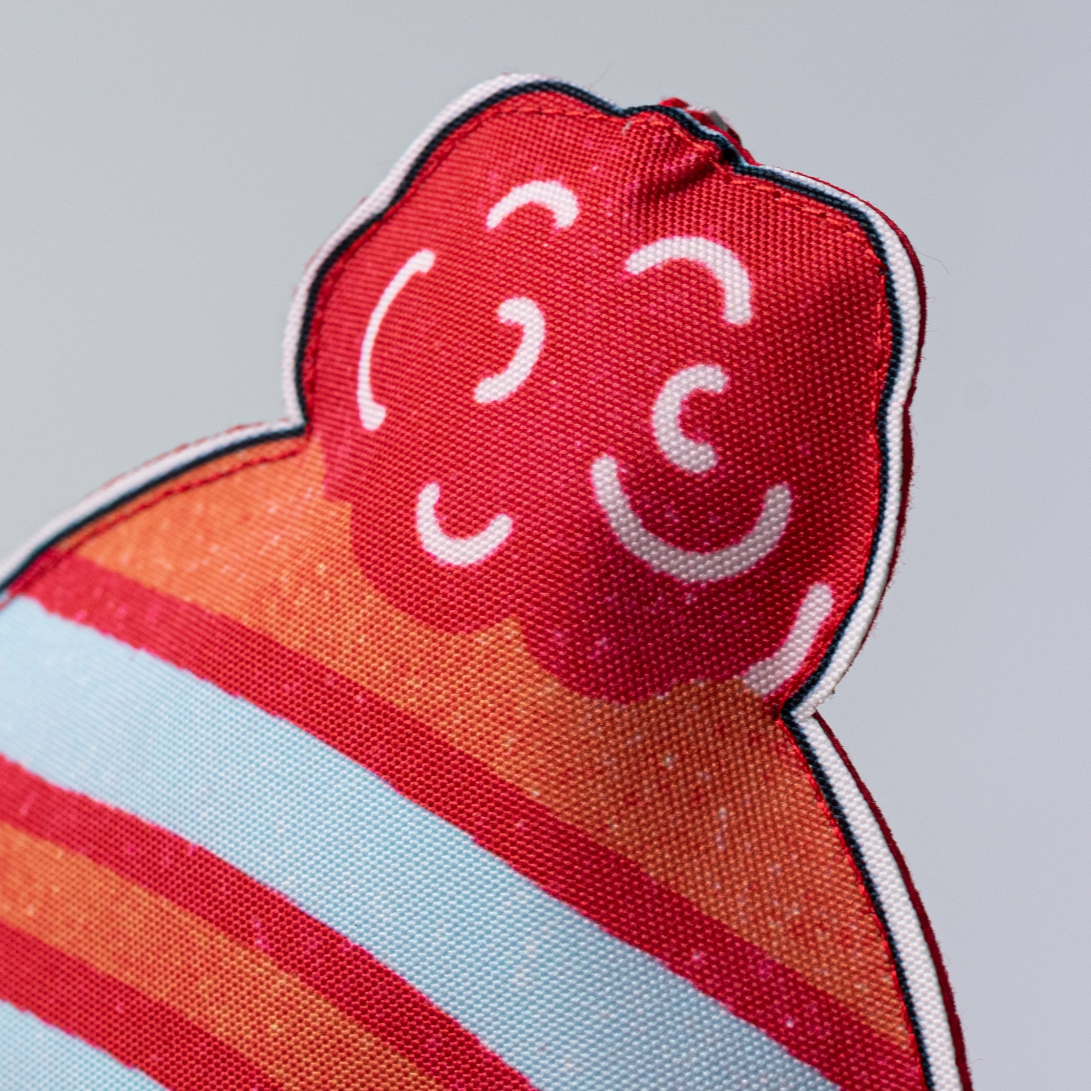 8" Fabric Winter Beanie Hat Ornament: Red & Ice Blue