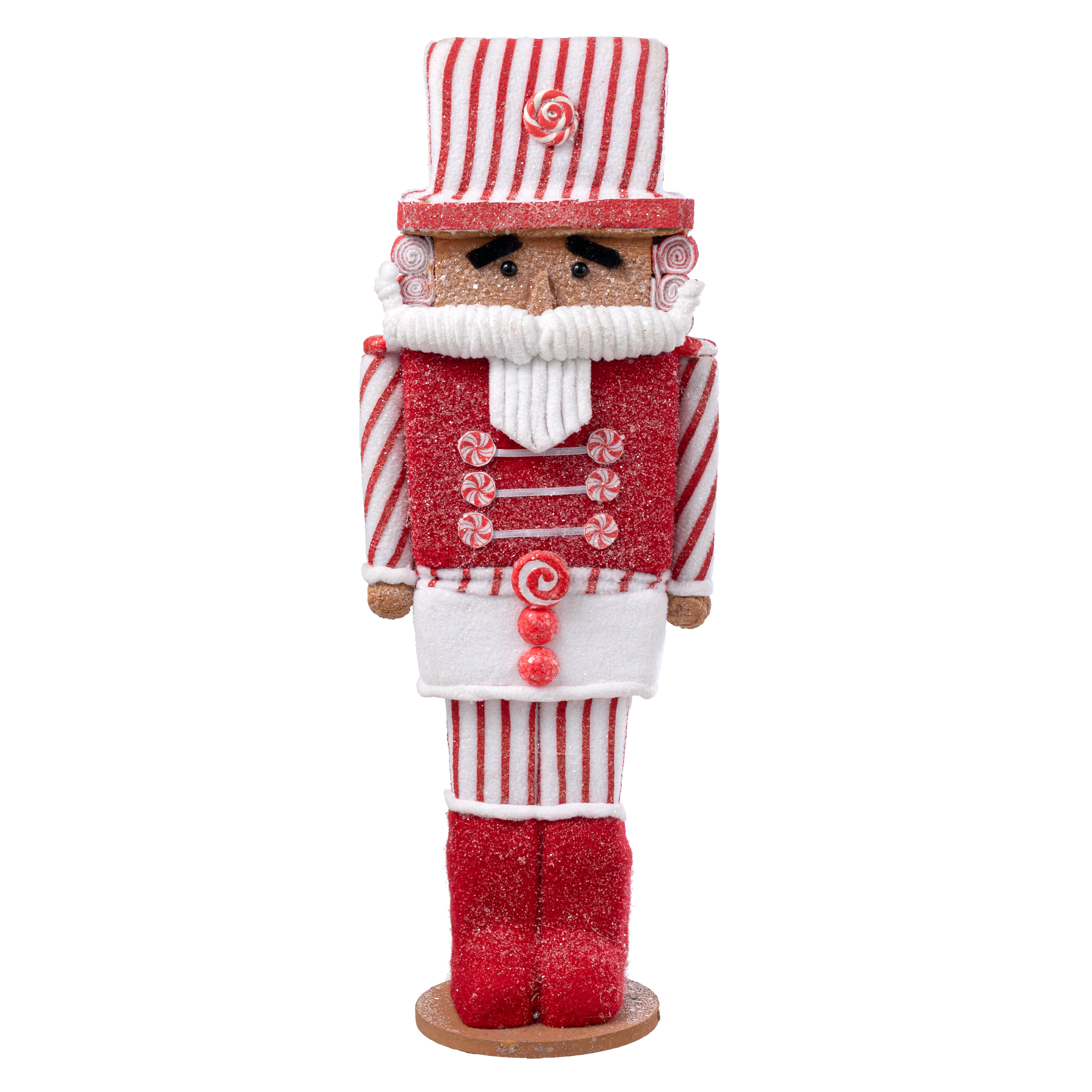 19" Nutcracker Decoration: Peppermint Stripes