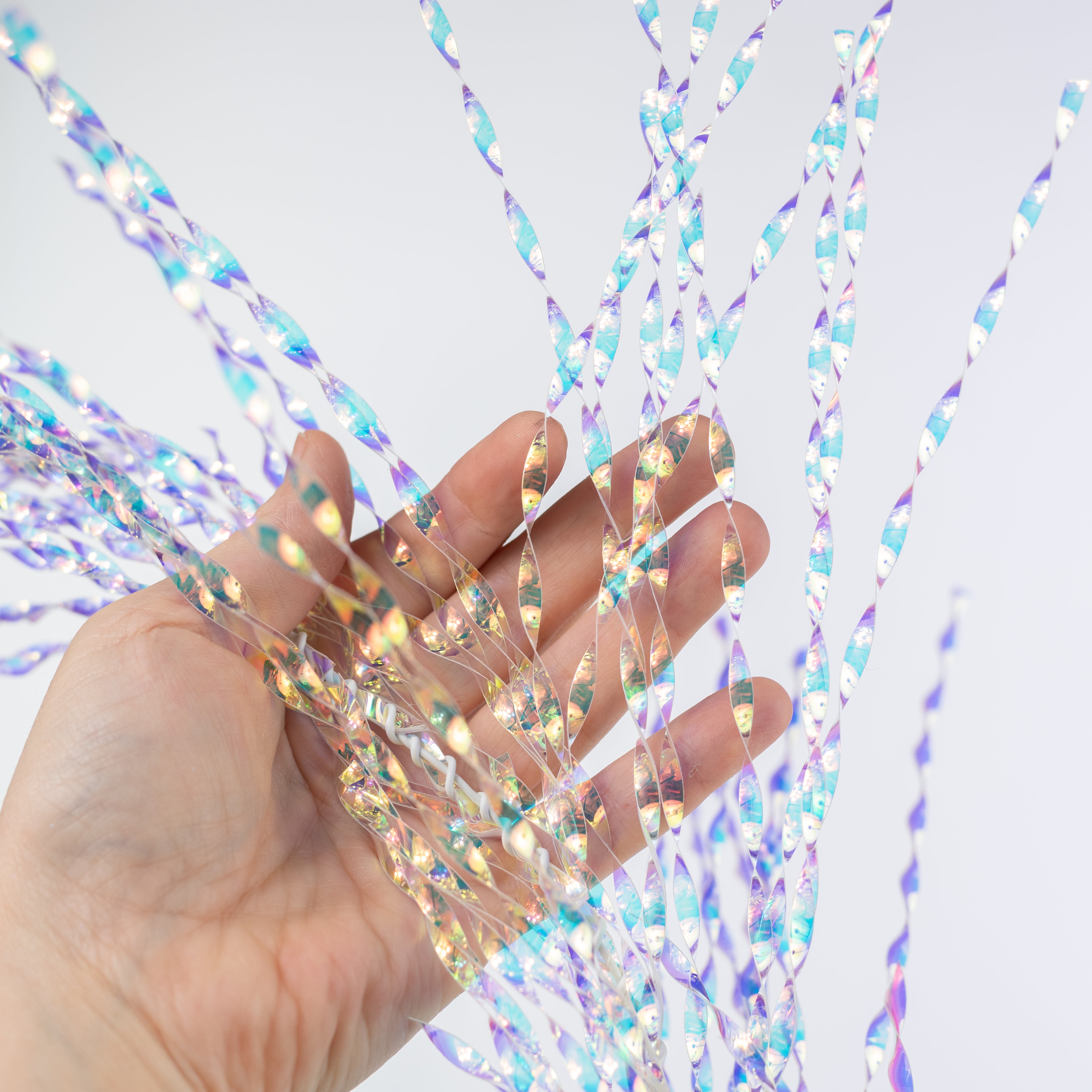 6' Iridescent Twist Garland: Clear