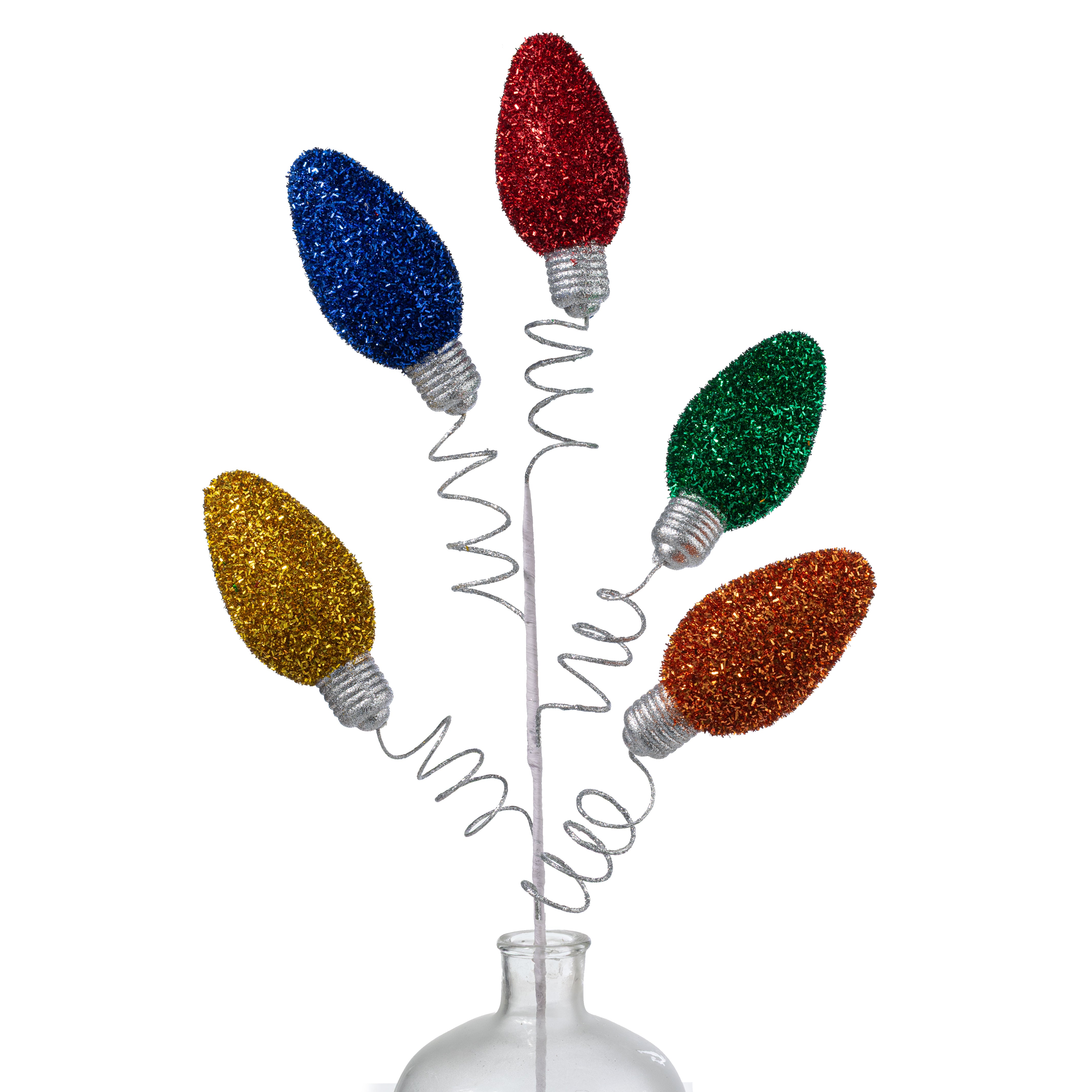 36" V-Cut Foil Jumbo Christmas Light Bulb Spray: Traditional Multicolor