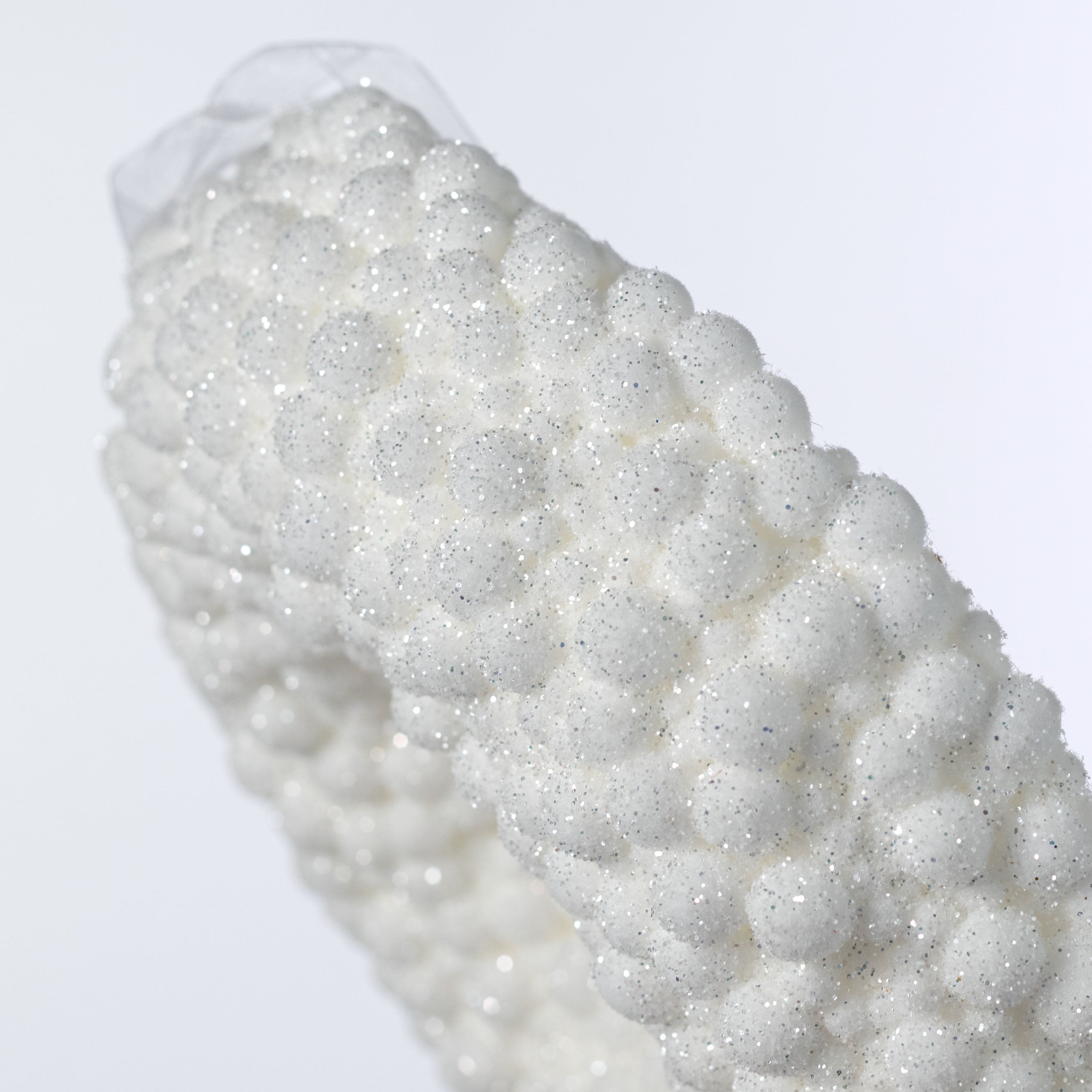 9" Glitter Berry Cabinet Wreath Ornament: White