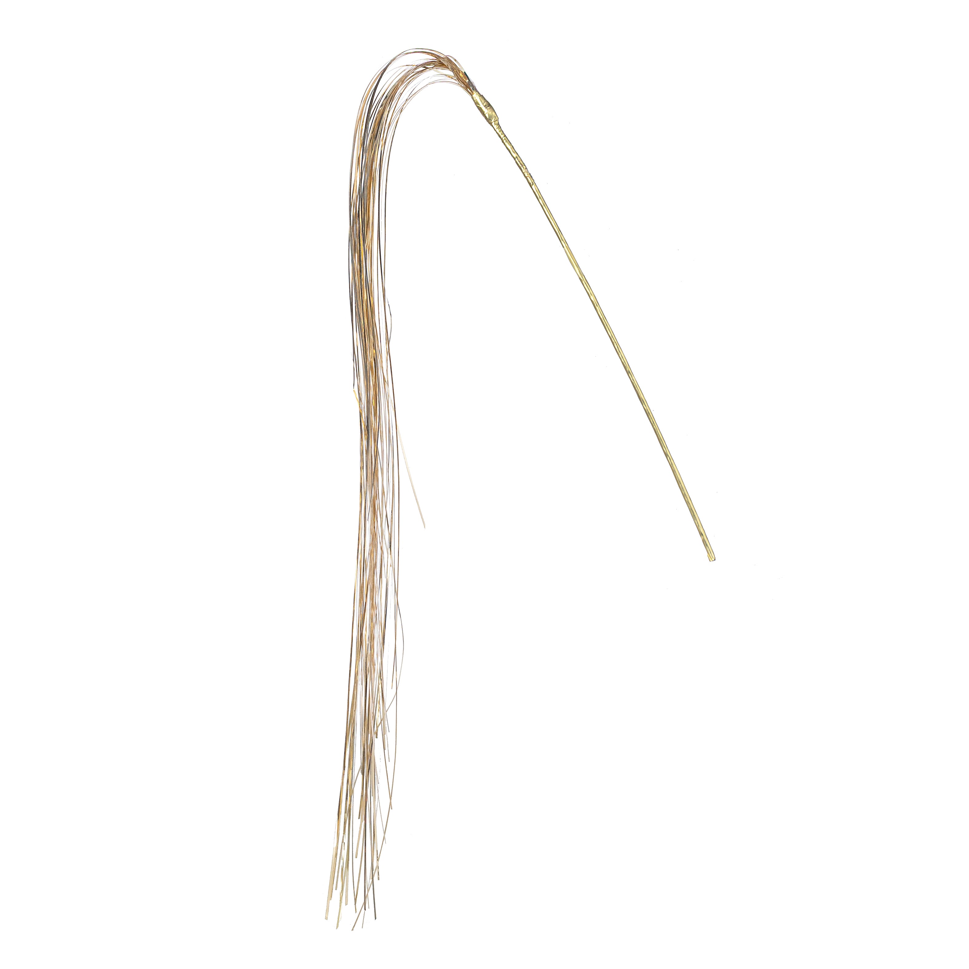 32" Hanging Tinsel Spray: Metallic Champagne Gold