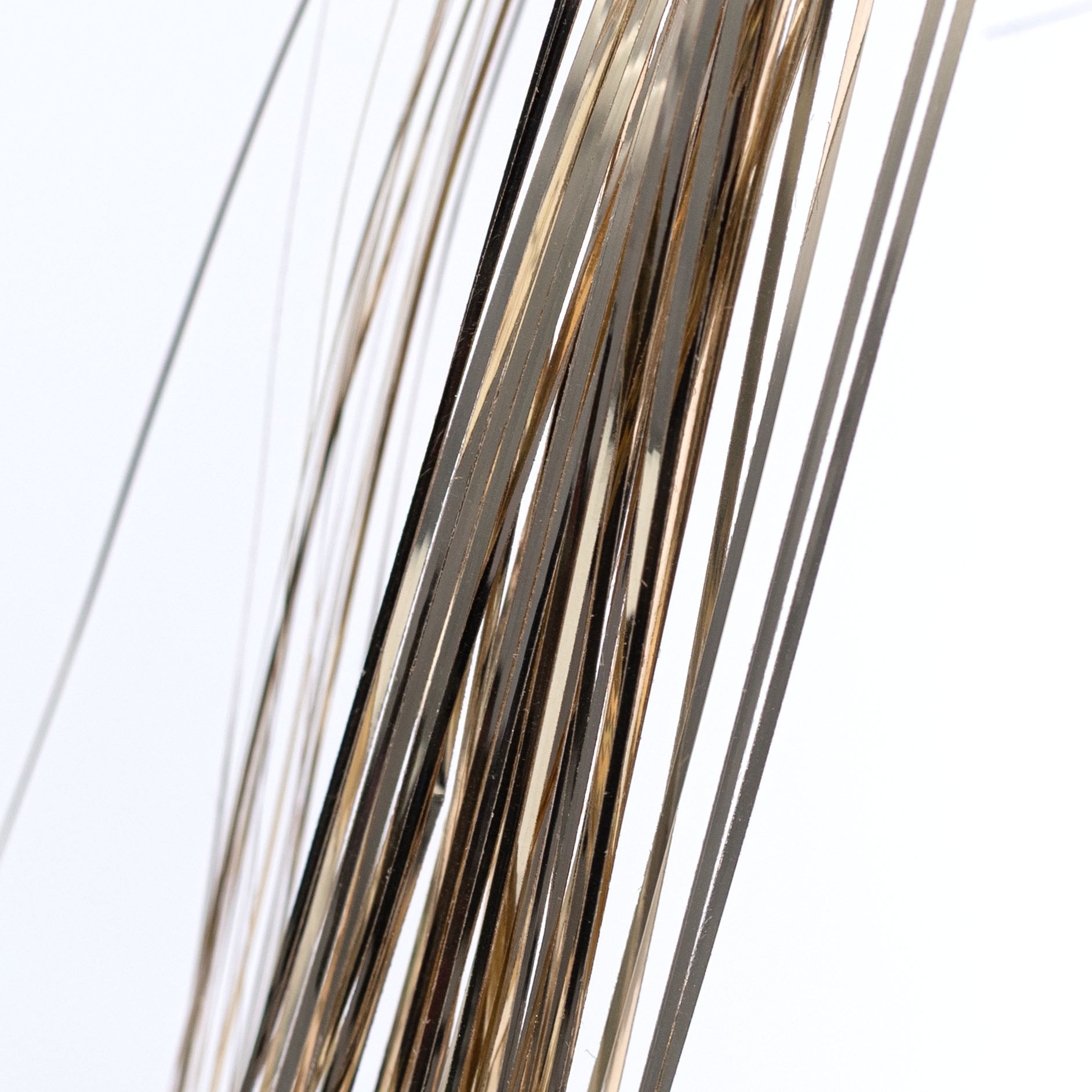 32" Hanging Tinsel Spray: Metallic Champagne Gold