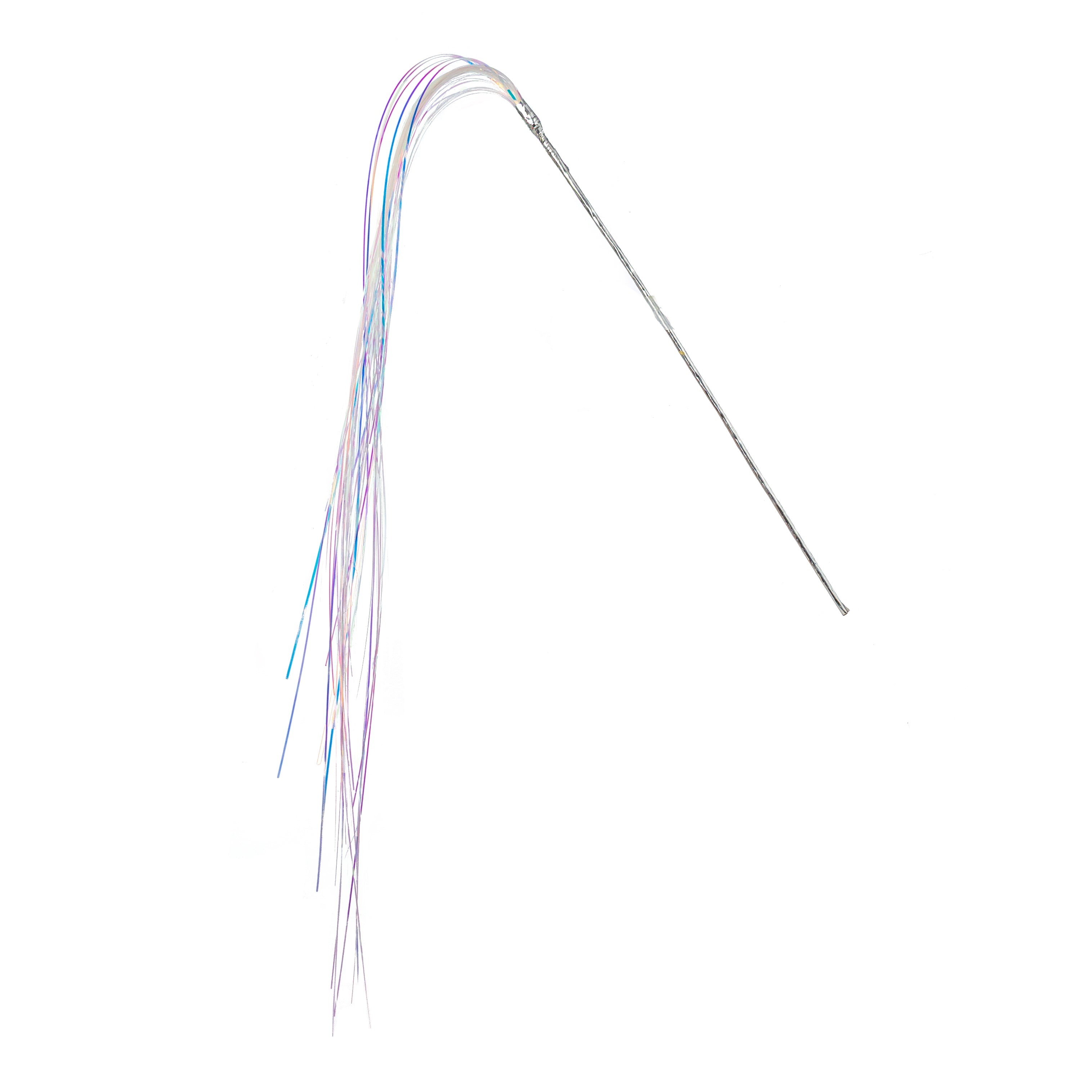 32" Hanging Tinsel Spray: Metallic Iridescent Clear