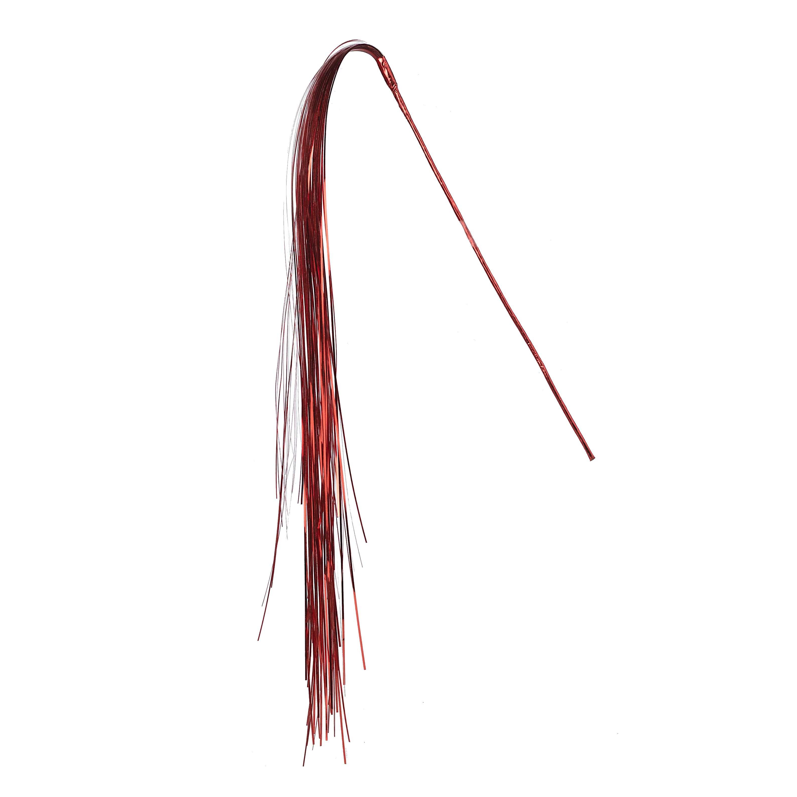 32" Hanging Tinsel Spray: Metallic Red