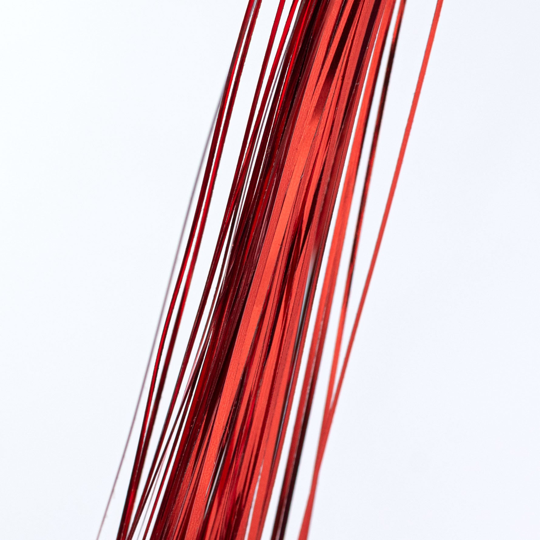 32" Hanging Tinsel Spray: Metallic Red