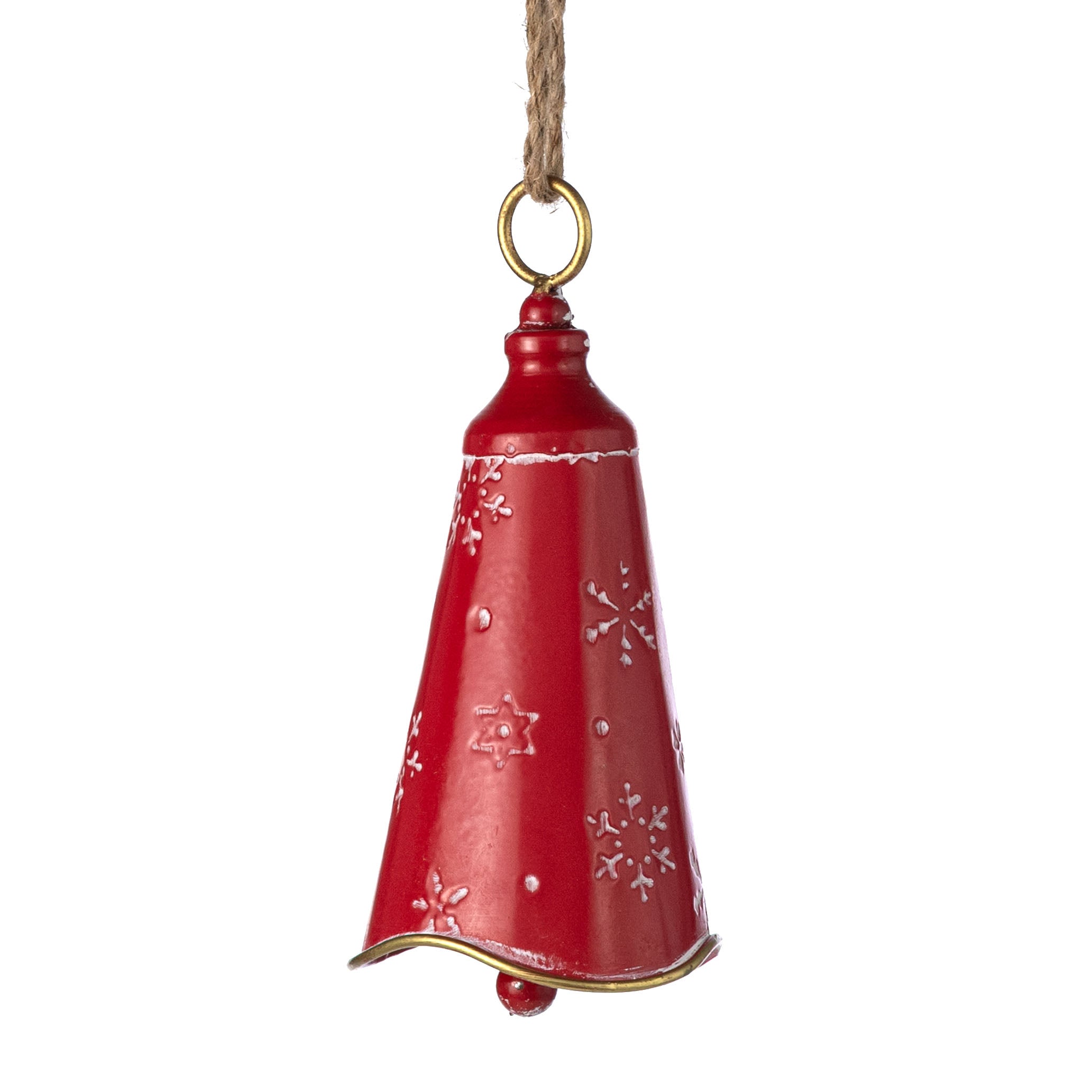 7" Nordic Holiday Lantern Bell Ornament: Red