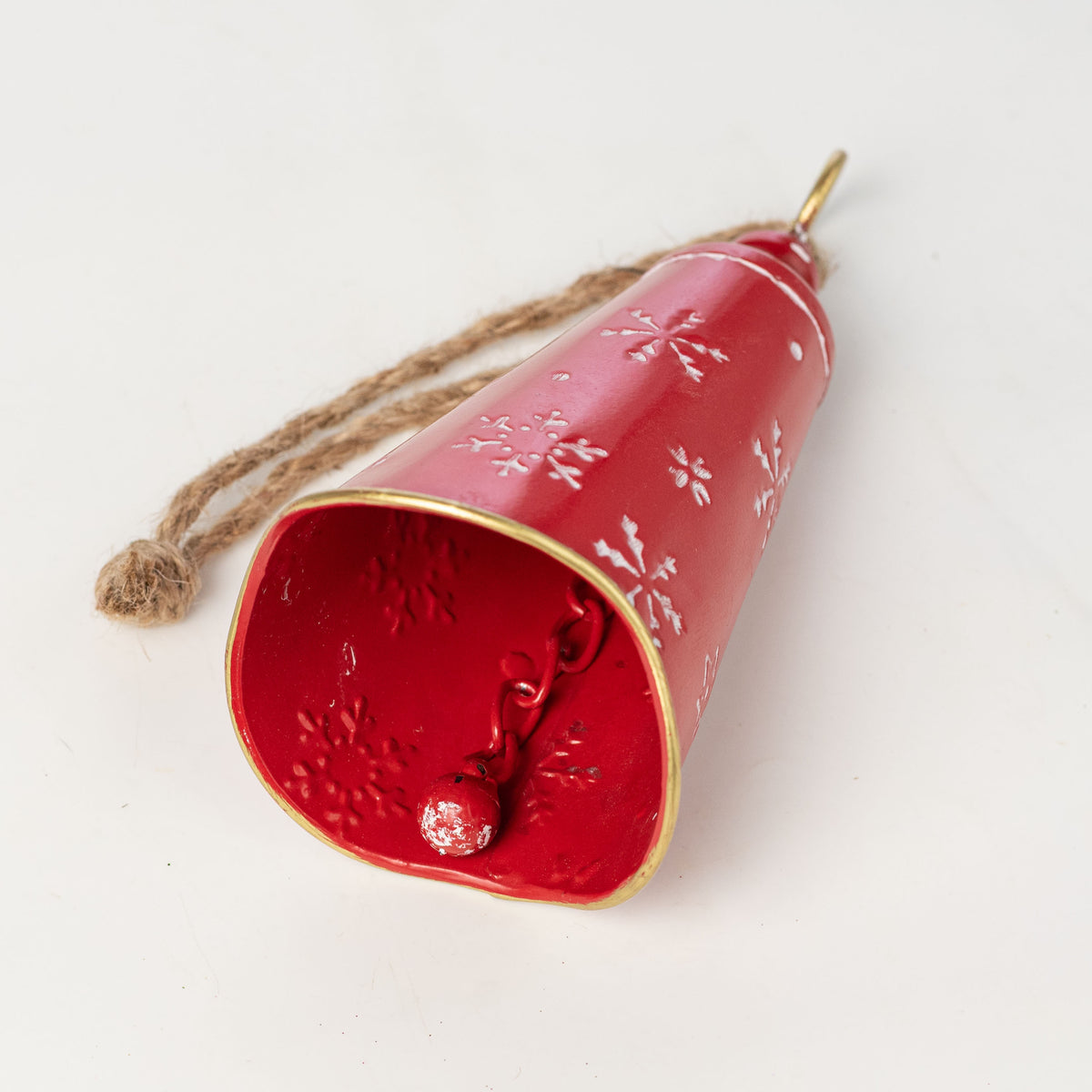 7" Nordic Holiday Lantern Bell Ornament: Red