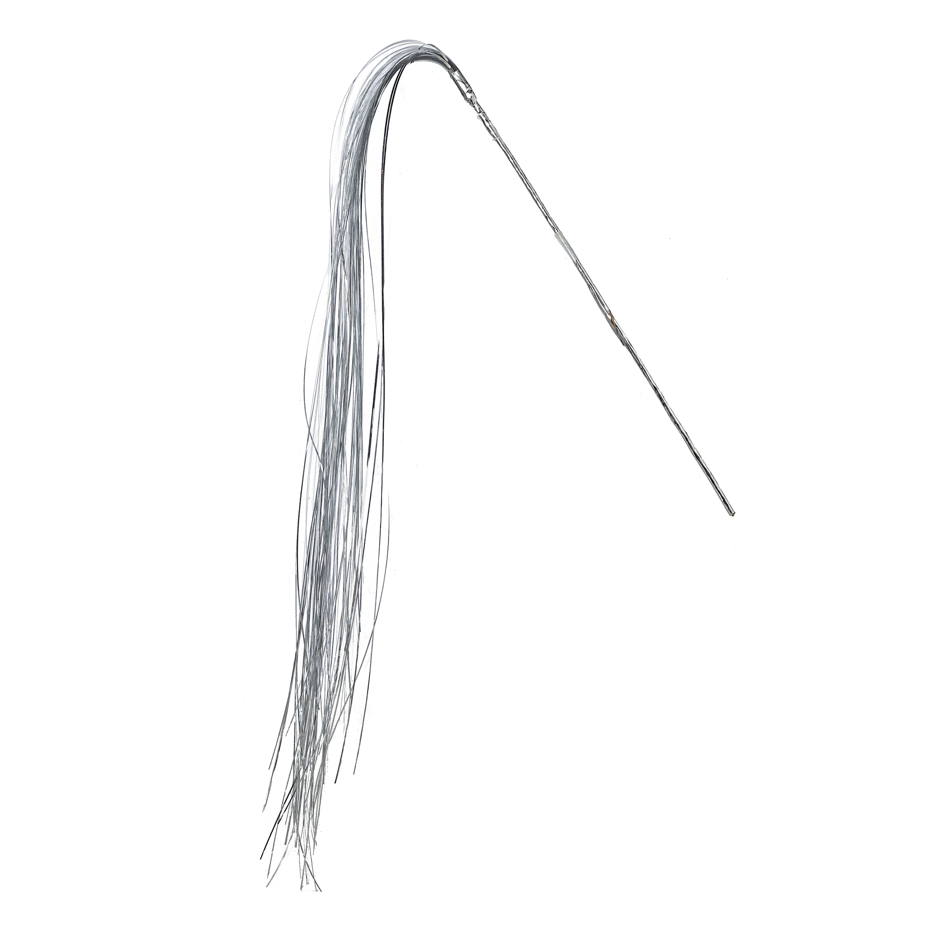 32" Hanging Tinsel Spray: Metallic Silver