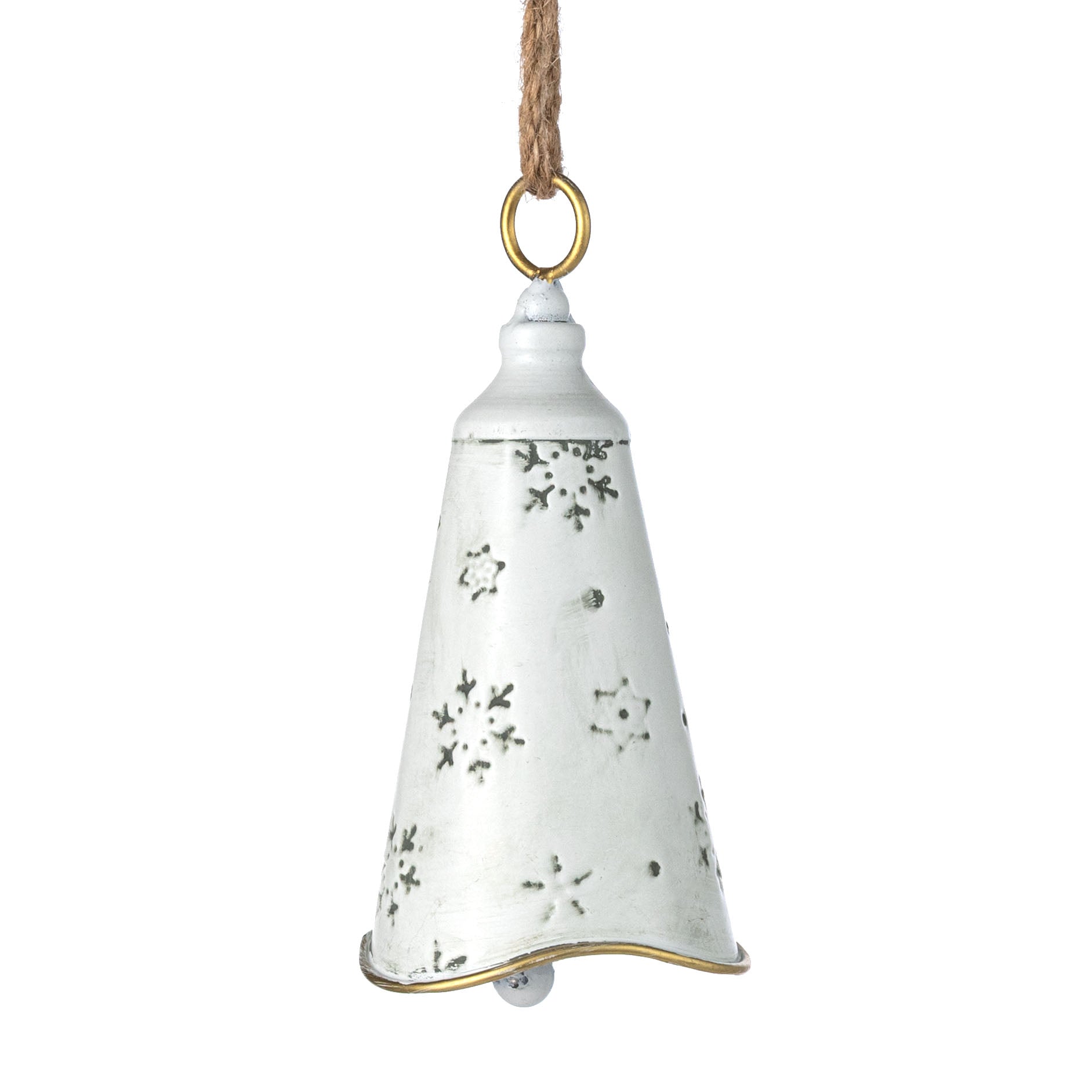 7" Nordic Holiday Lantern Bell Ornament: White