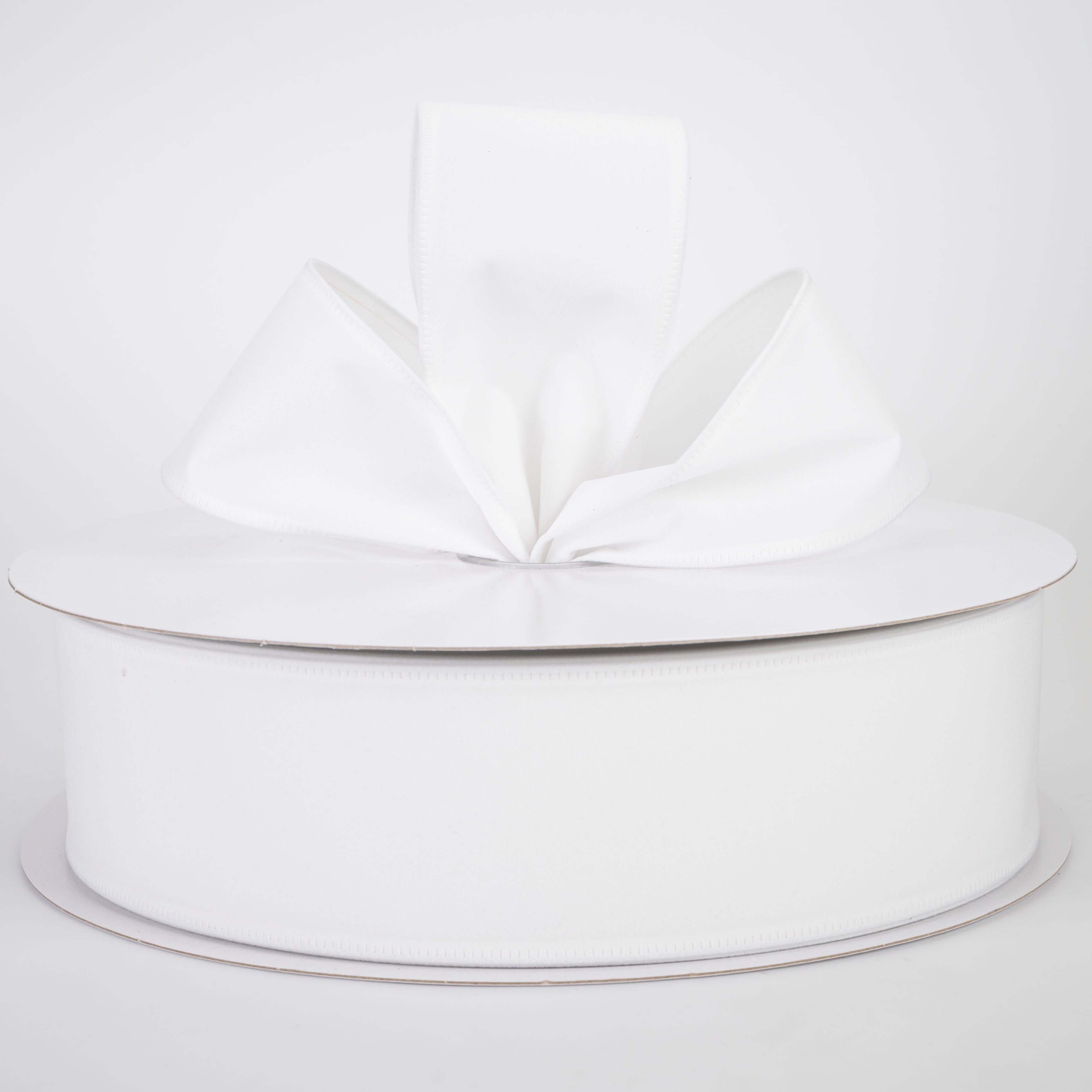 2.5" Value Velvet Ribbon: White (50 Yards)