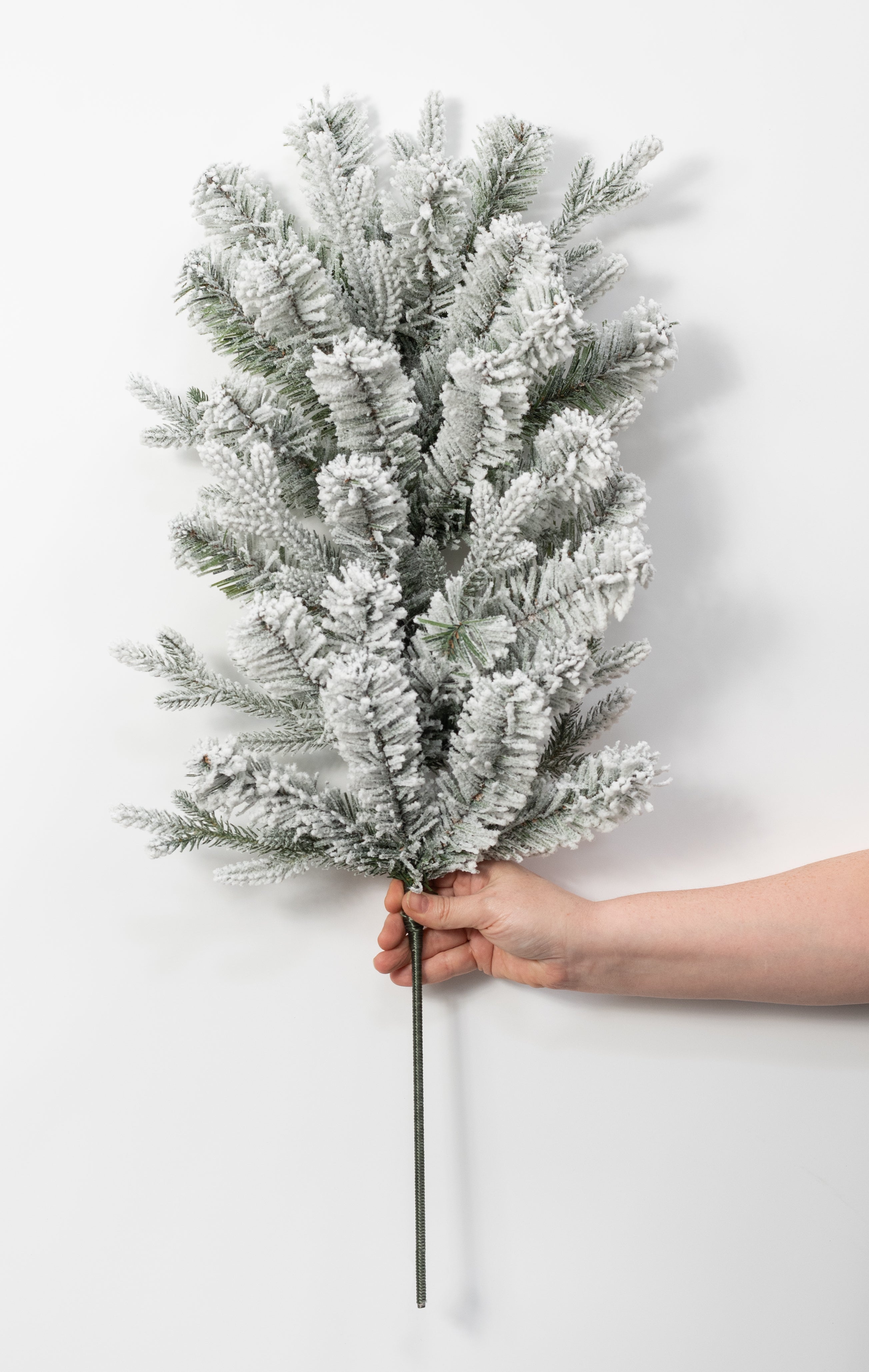 30" Snowy Pine Spray: Flocked Evergreen