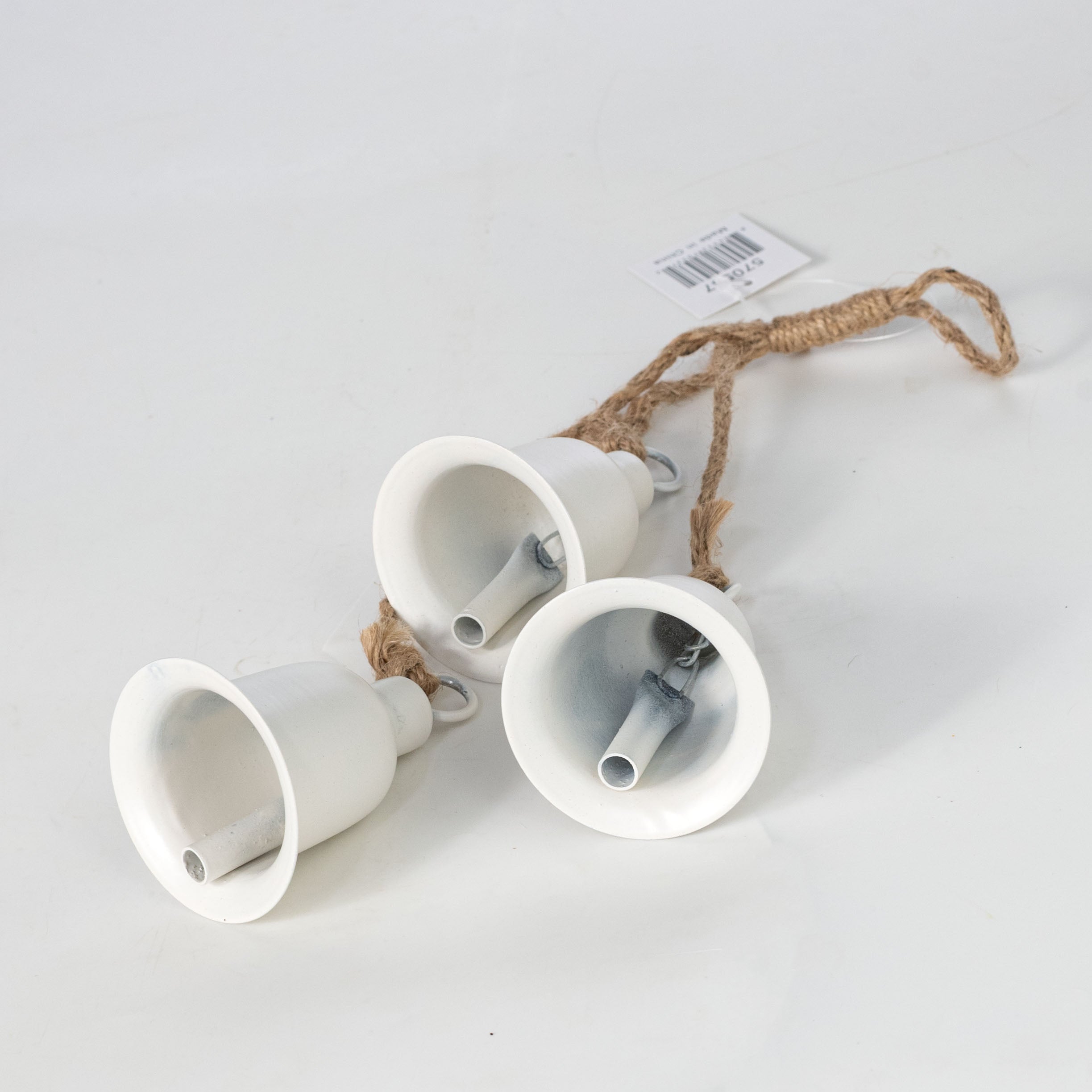 15" Hanging Cottage Bell Cluster: White