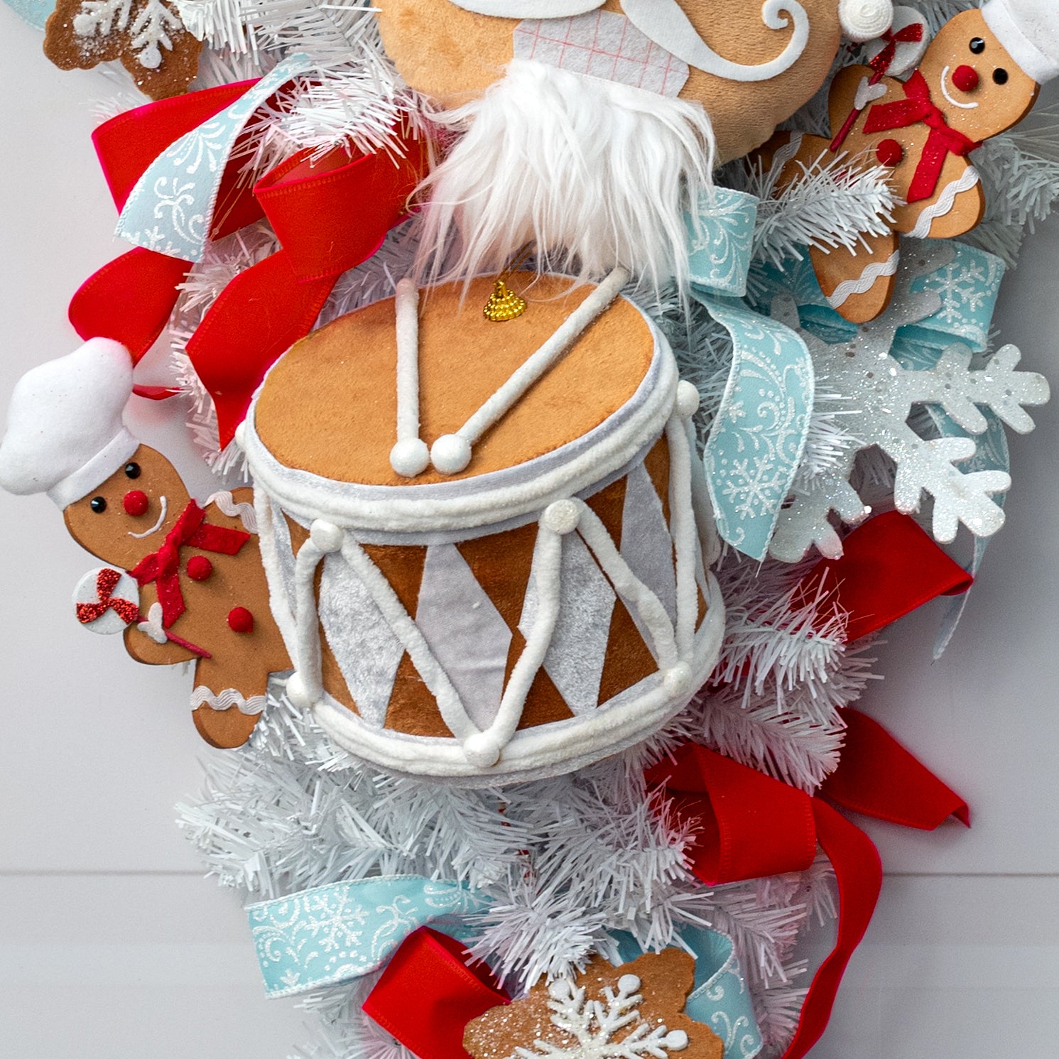 6.5" Gingerbread Nutcracker Drum Ornament