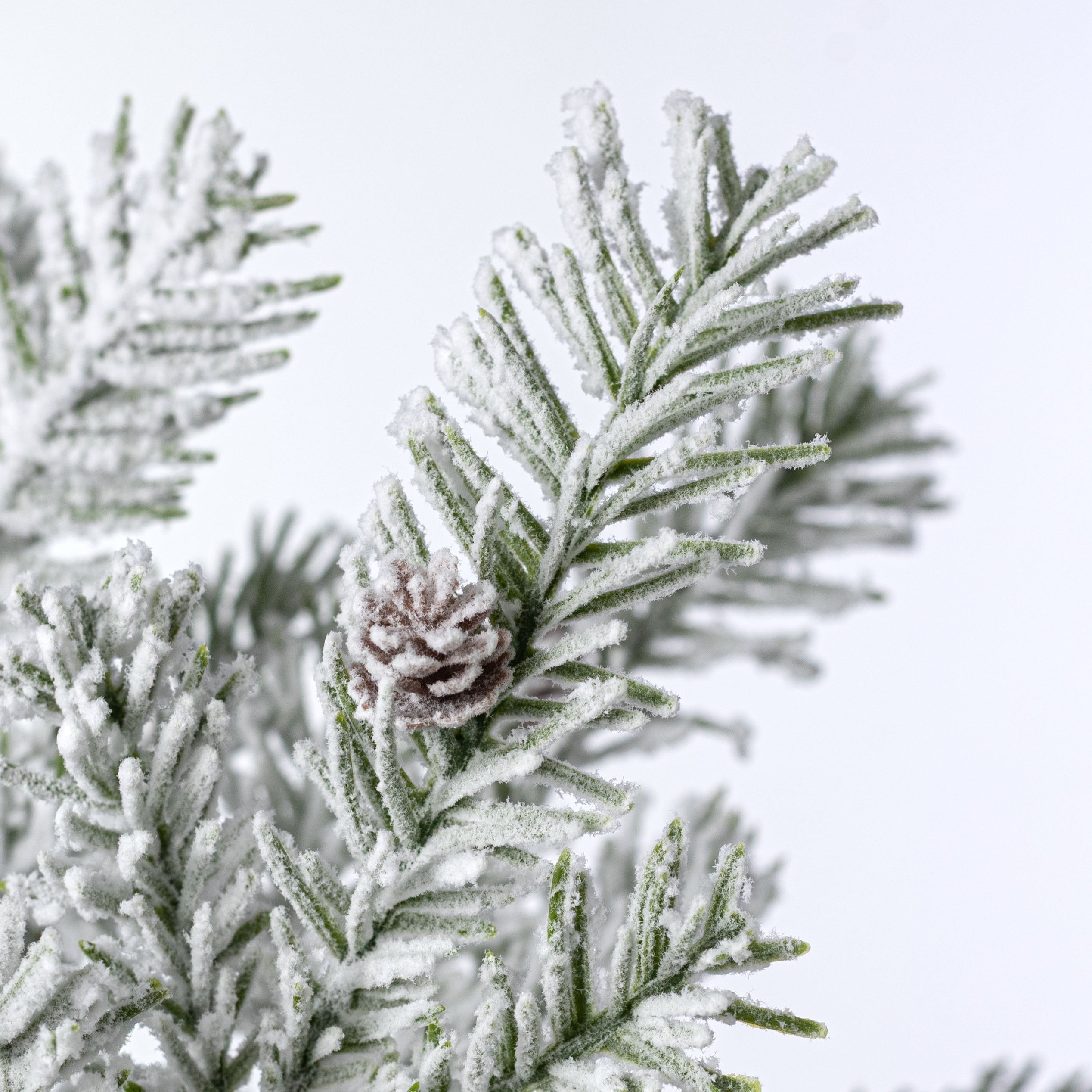 20" Flocked Douglas Fir Pine Bush