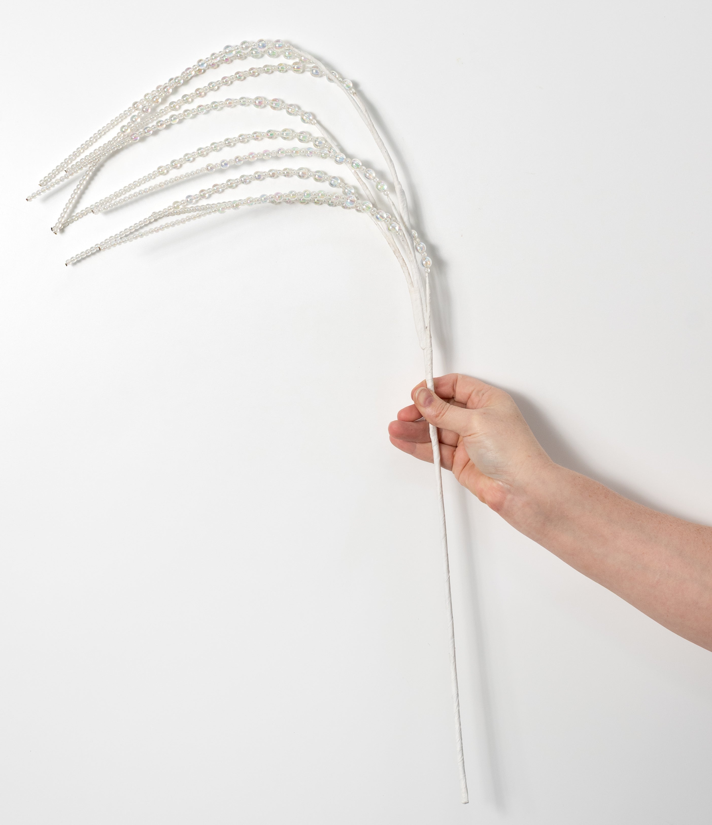 34" Acrylic Bead Spray: Iridescent Clear