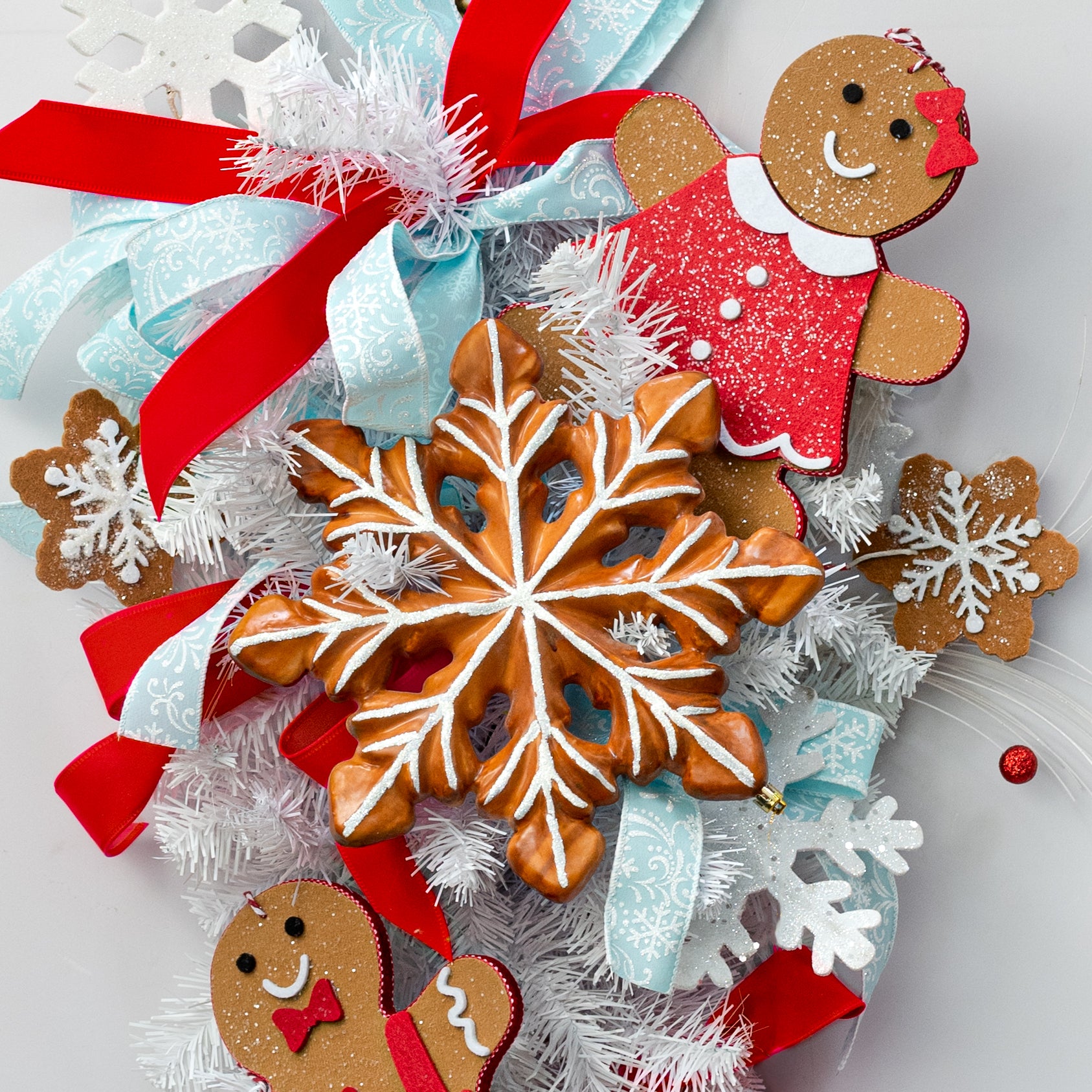 10" Gingerbread Snowflake Cookie Ornament