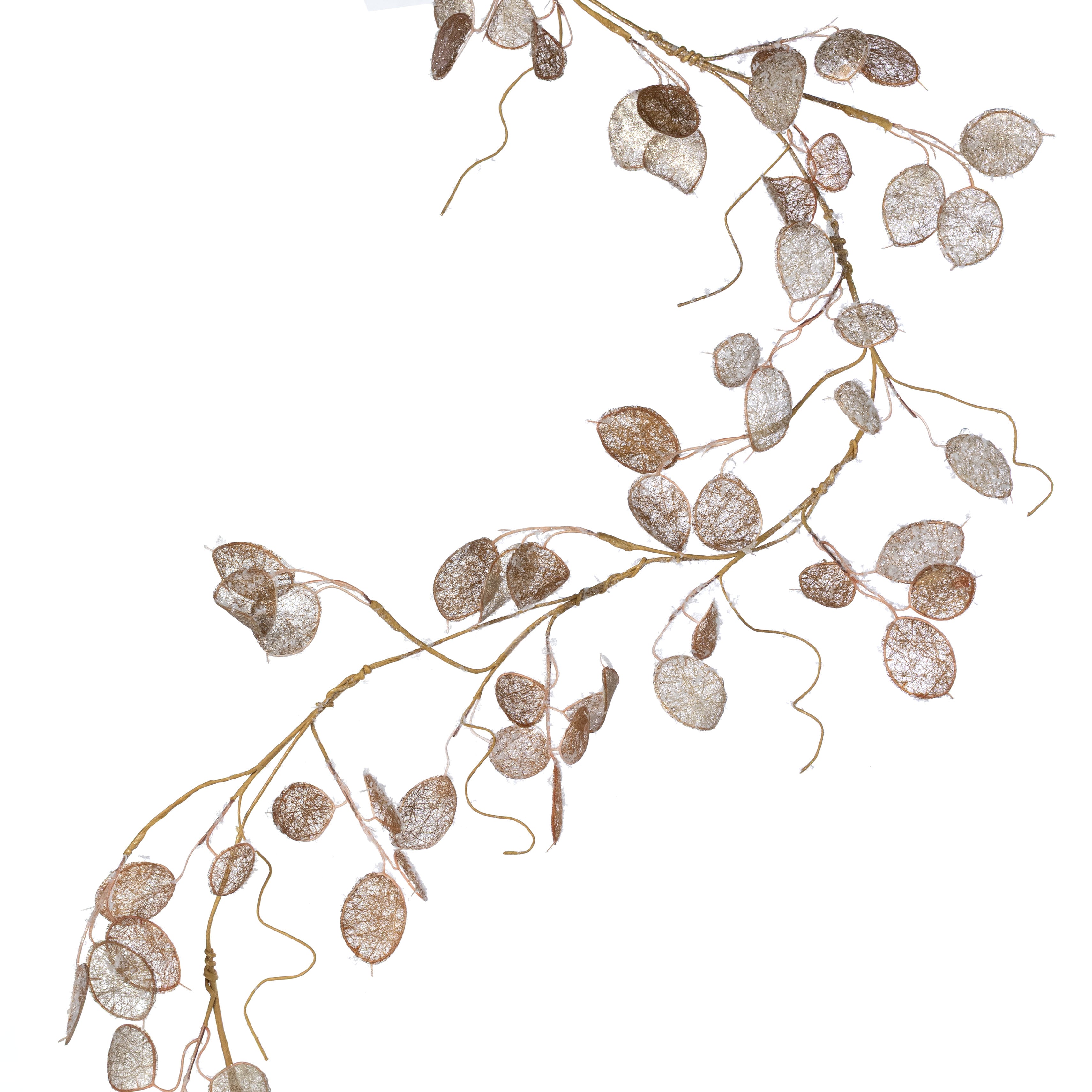 5' Faux Lunaria Silver Dollar Garland: Champagne Gold