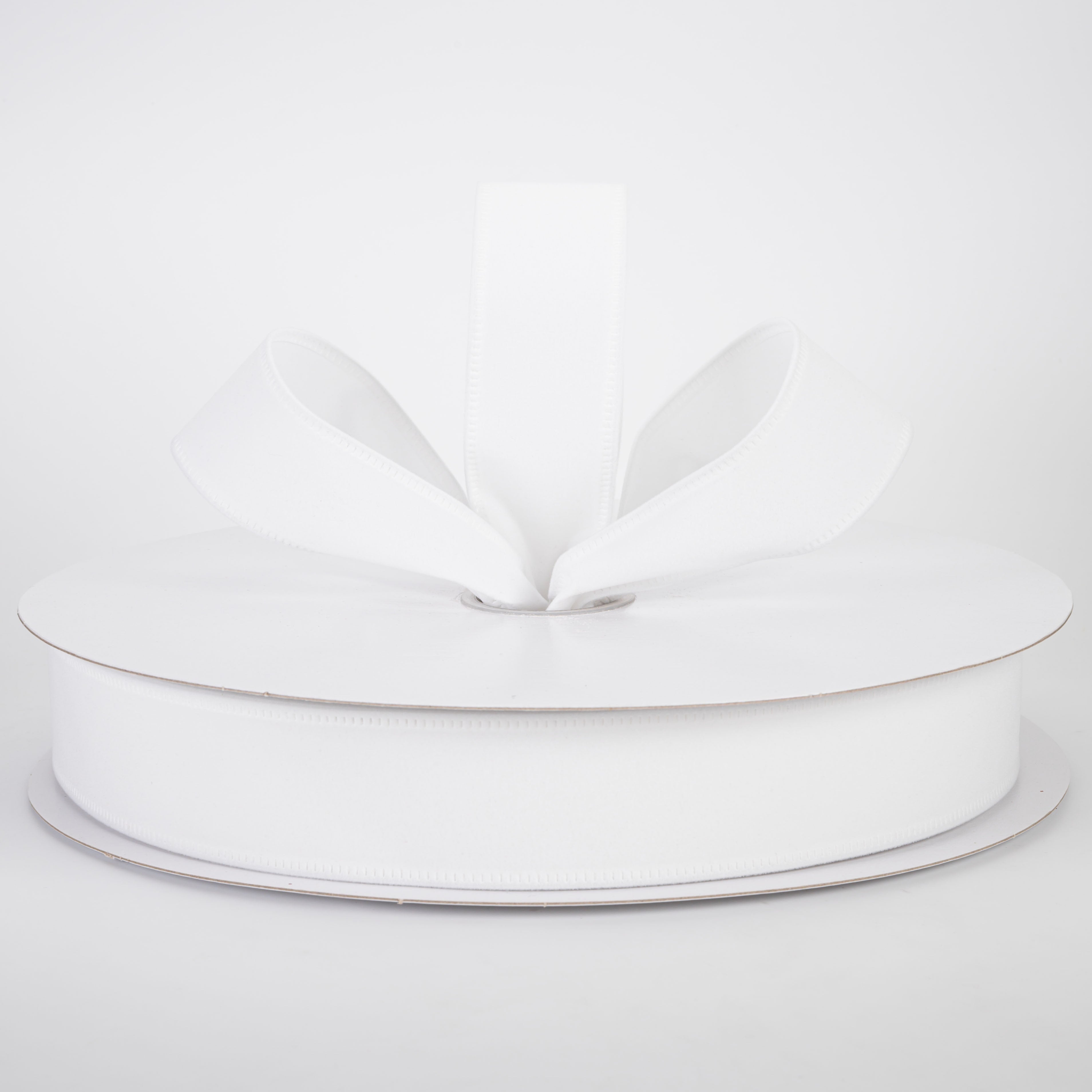 1.5" Value Velvet Ribbon: White (50 Yards)