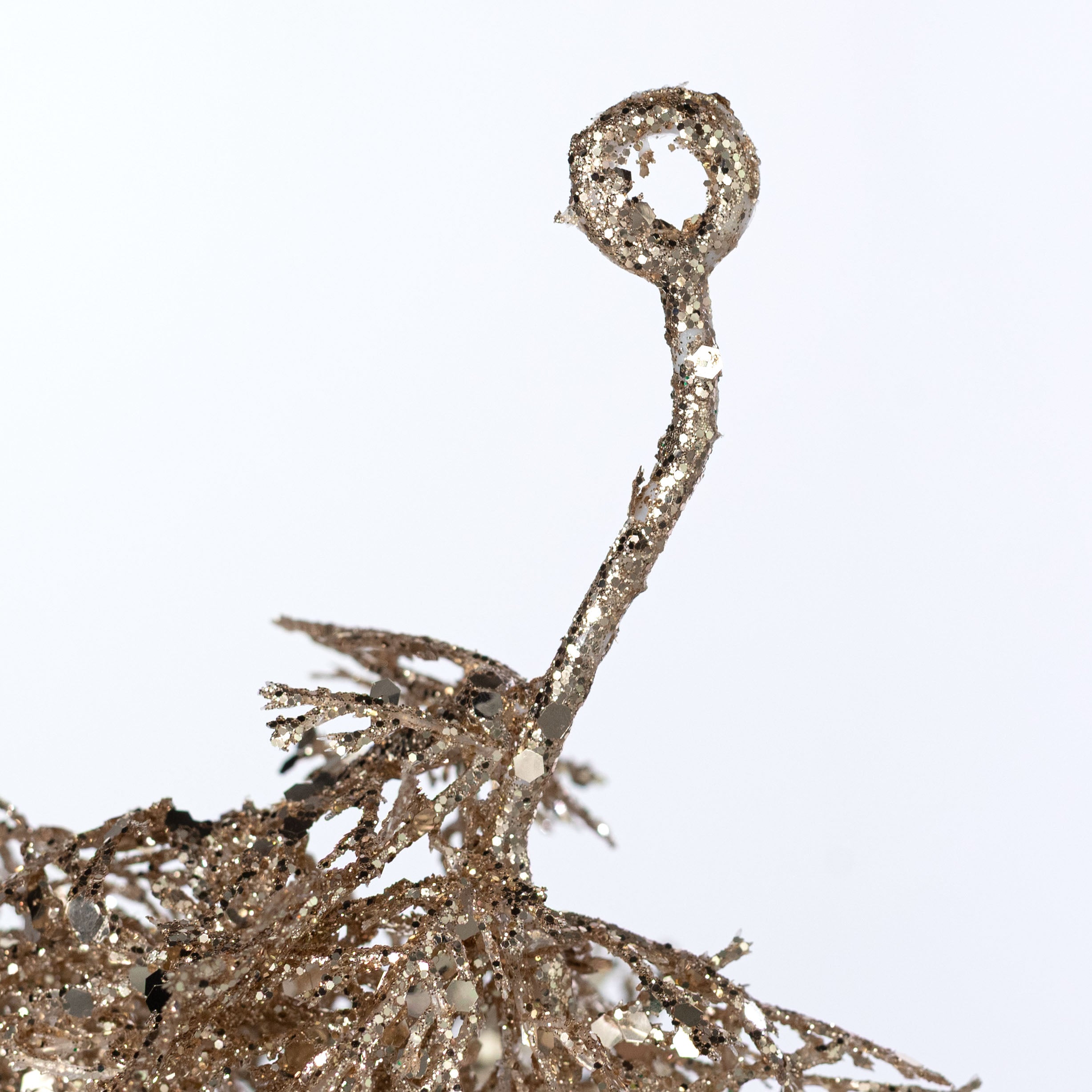 6" Glittered Cedar Garland: Champagne Gold