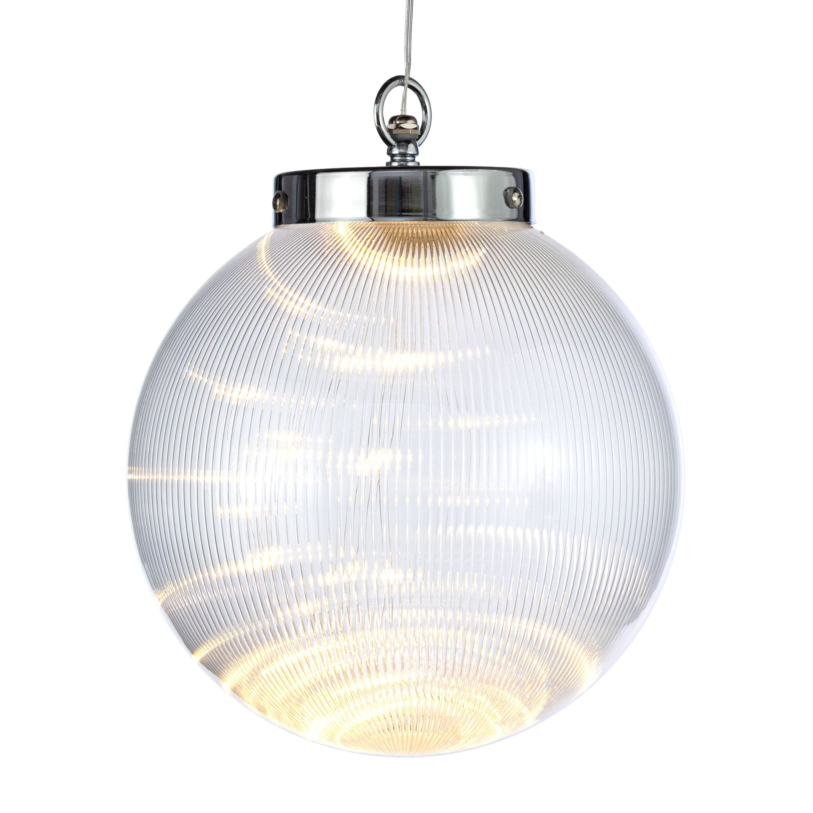 10" Borealis Ball Lighted Ornament: Clear & Warm White