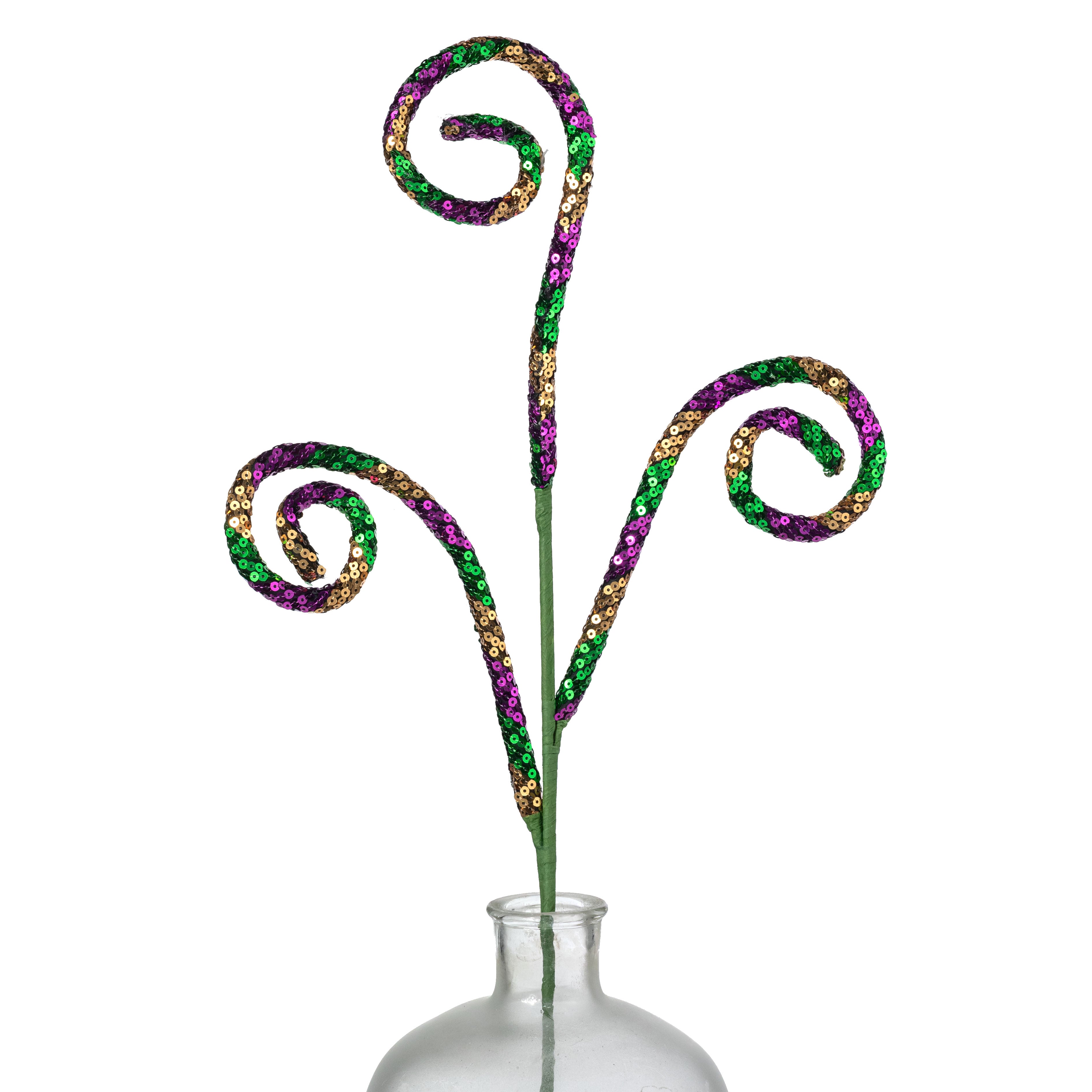28" Sequin Spiral Curly Spray: Mardi Gras