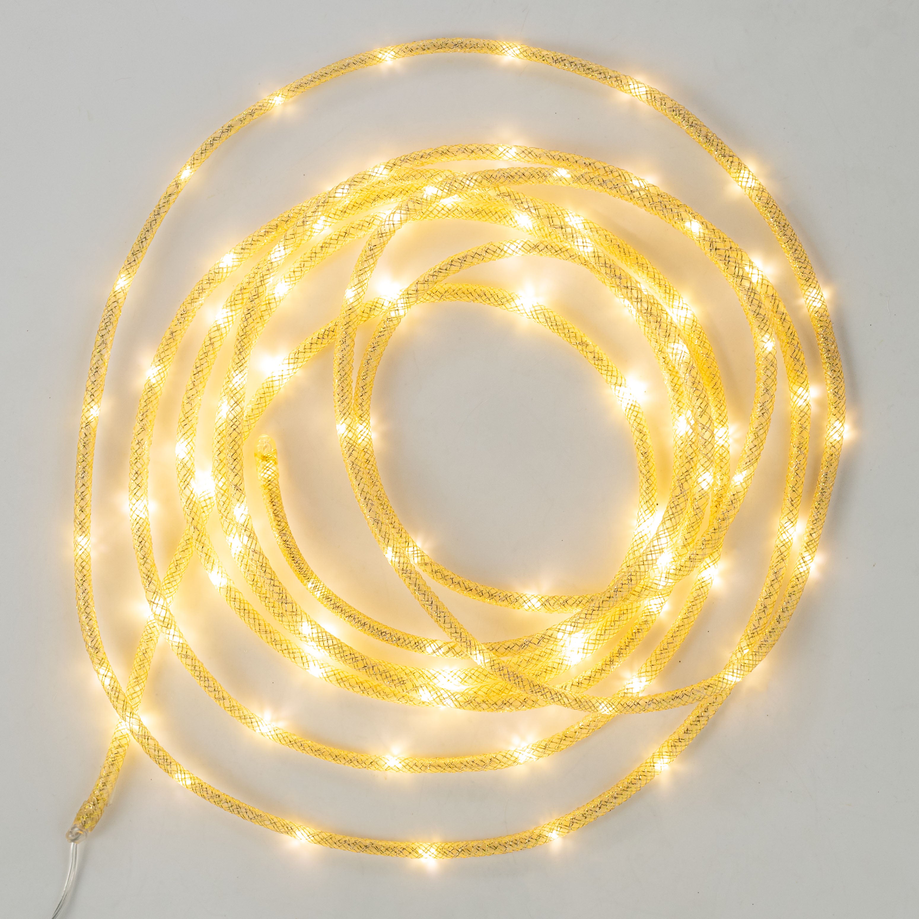 16' LED Rope Lights: Metallic Gold & Warm White