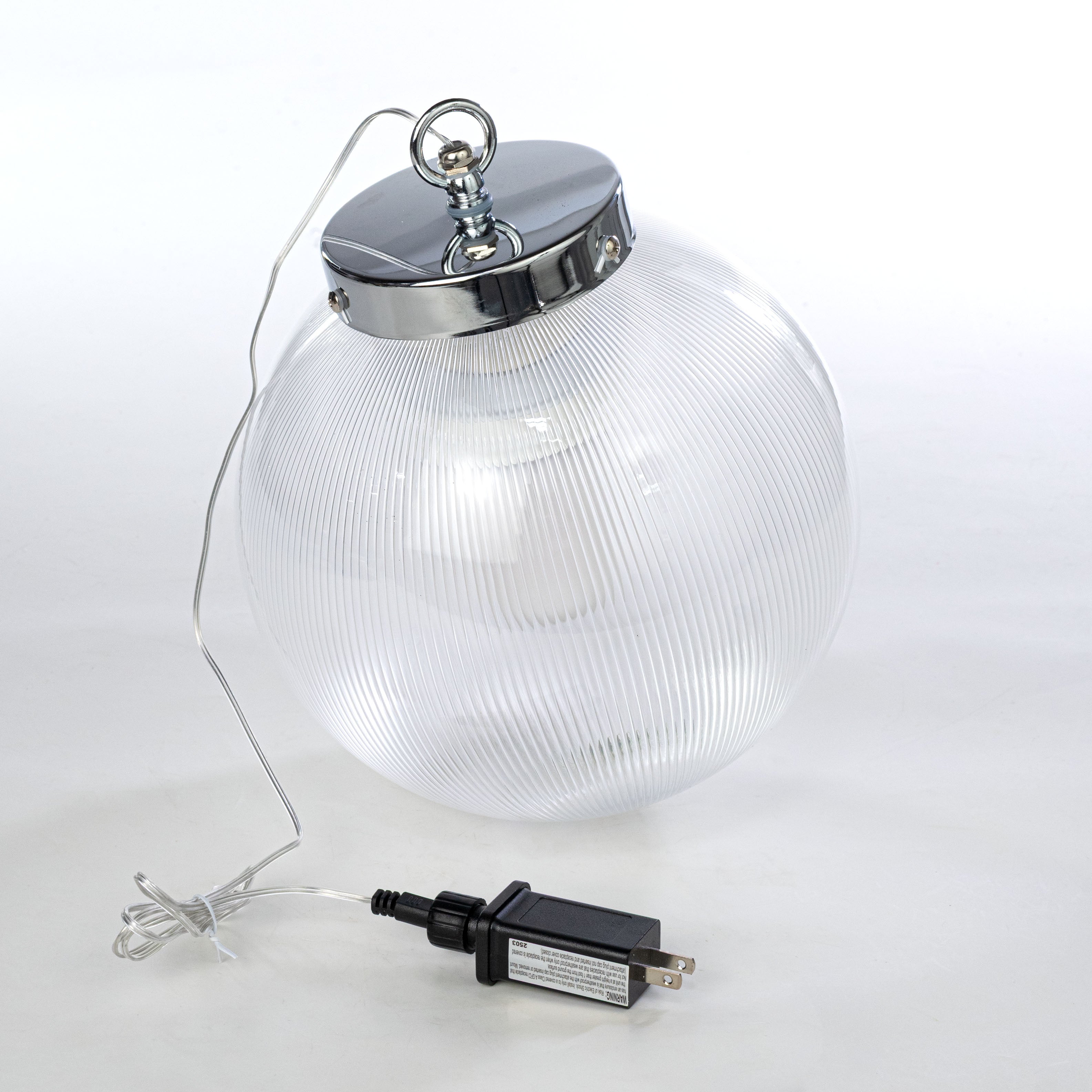 10" Borealis Ball Lighted Ornament: Clear & Warm Flare