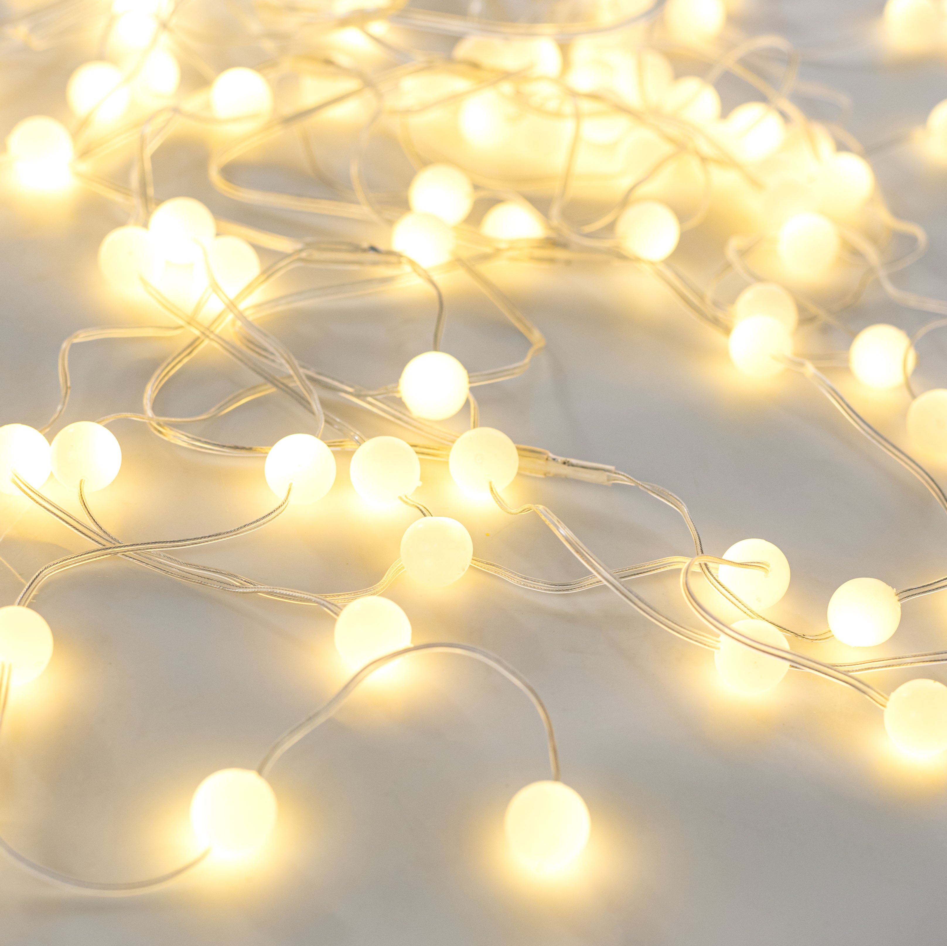 15' LED Orb Lights: Warm White