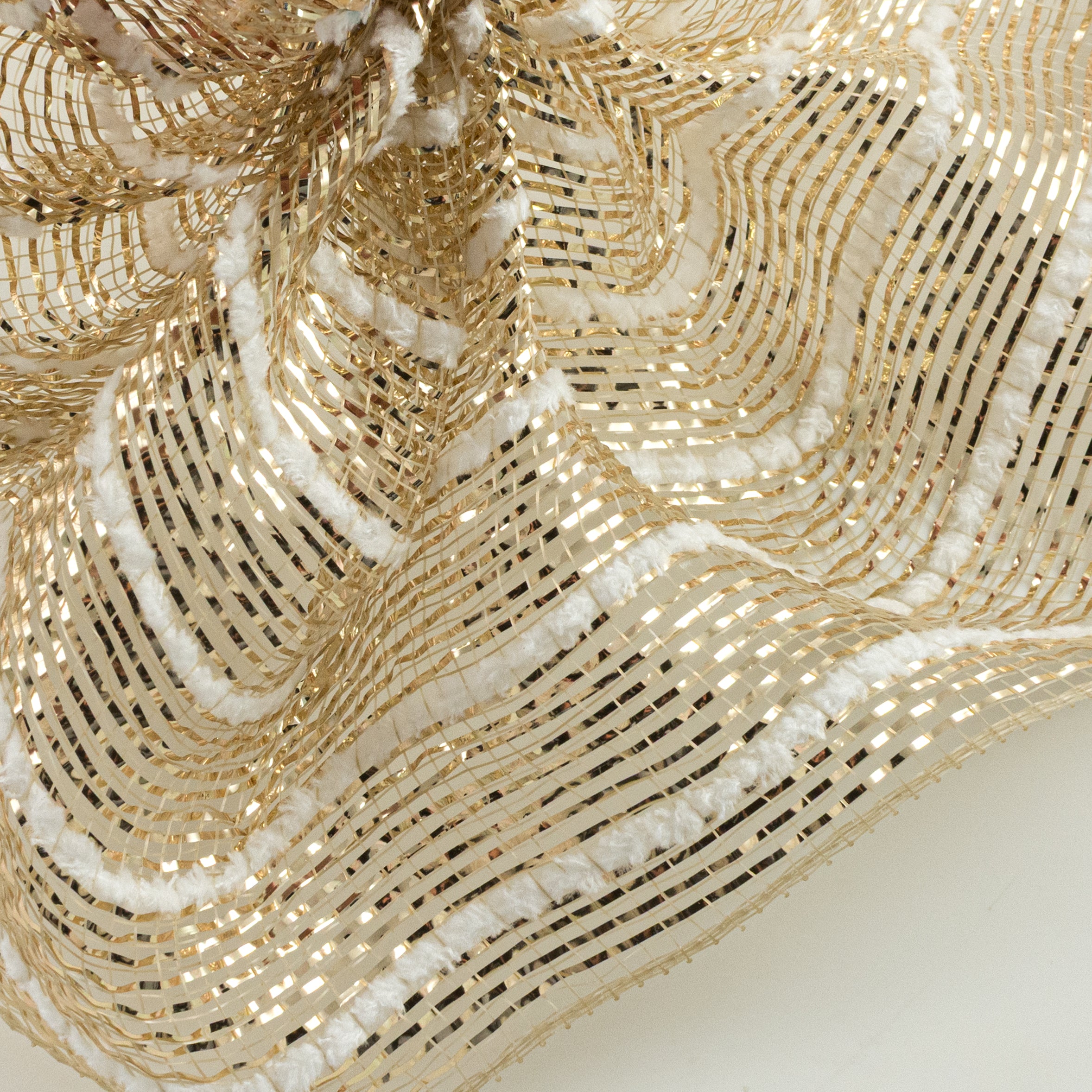 10" Heavy Metallic Snow Mesh: Champagne Gold