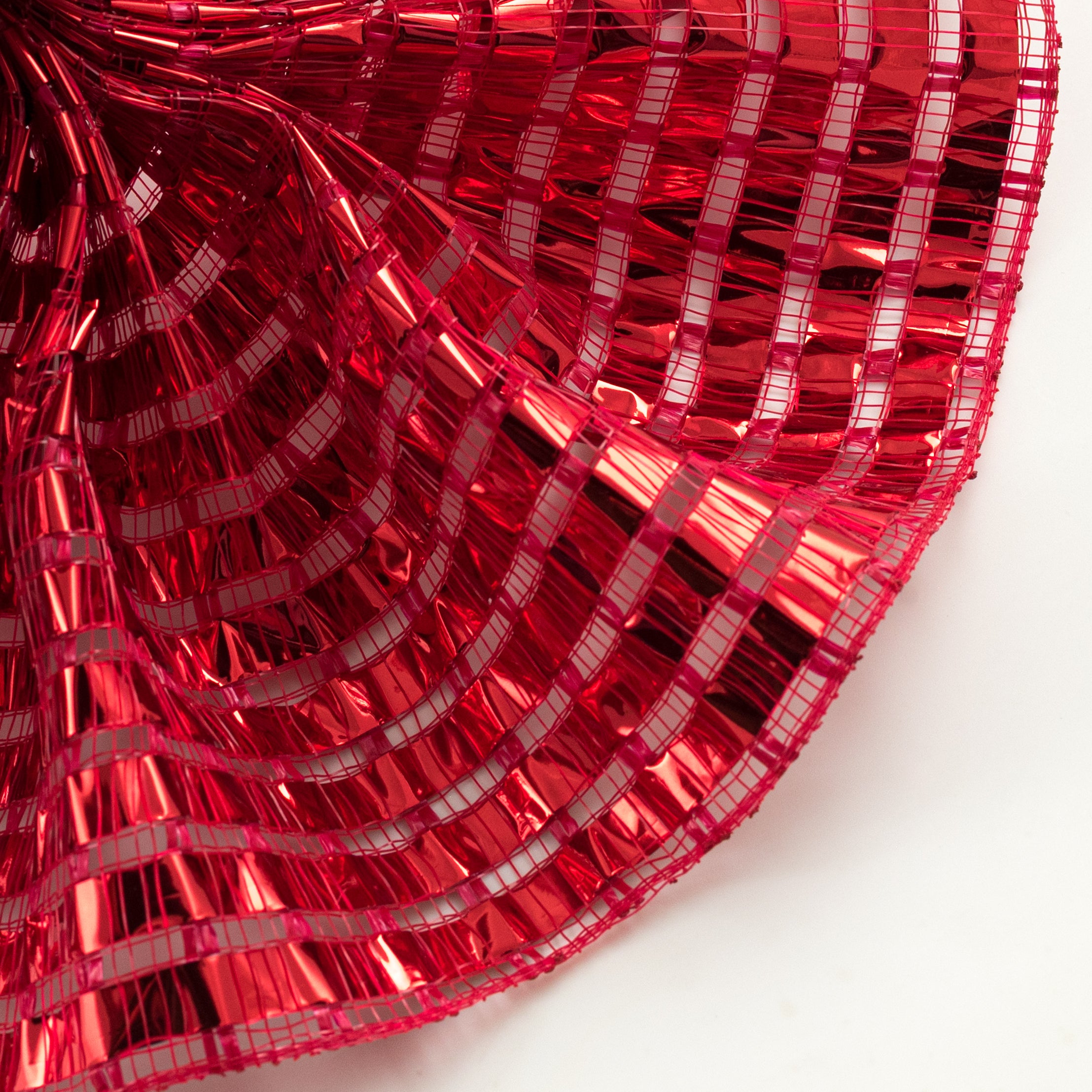 10" XL Wide Foil Metallic Mesh: Red