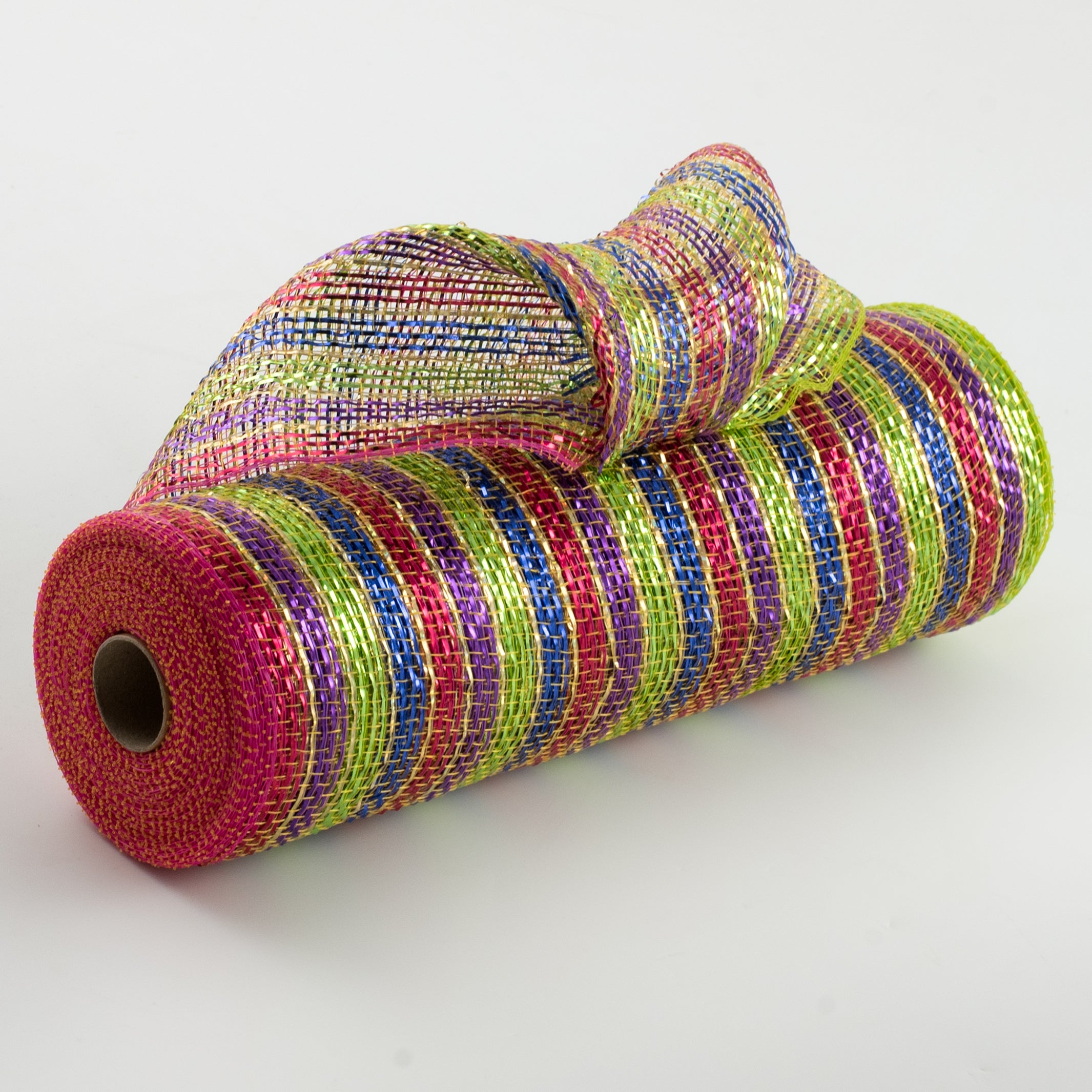 10" Bright Metallic Stripe Mesh: Multicolor