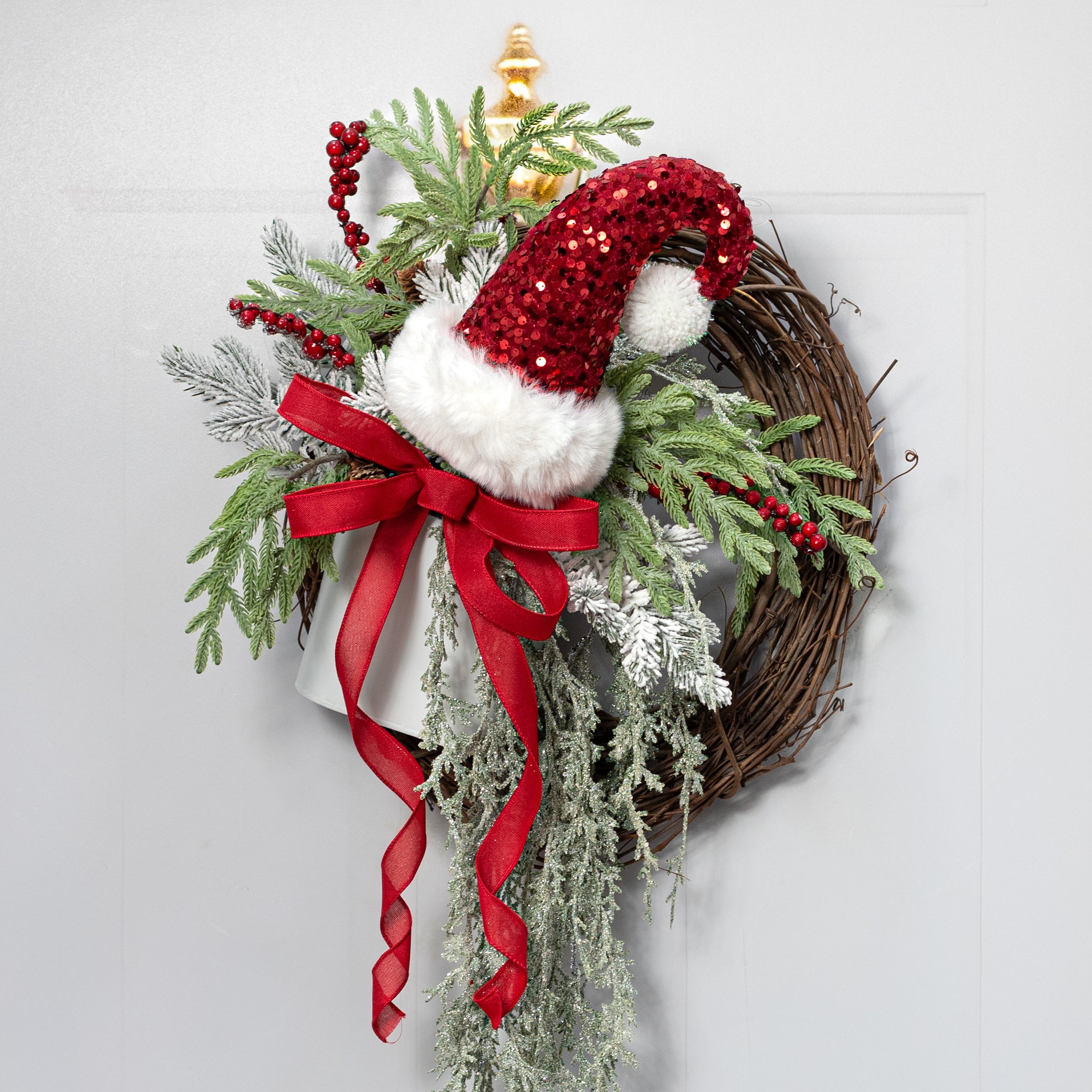 5" Spangle Sequin Santa Hat Ornament