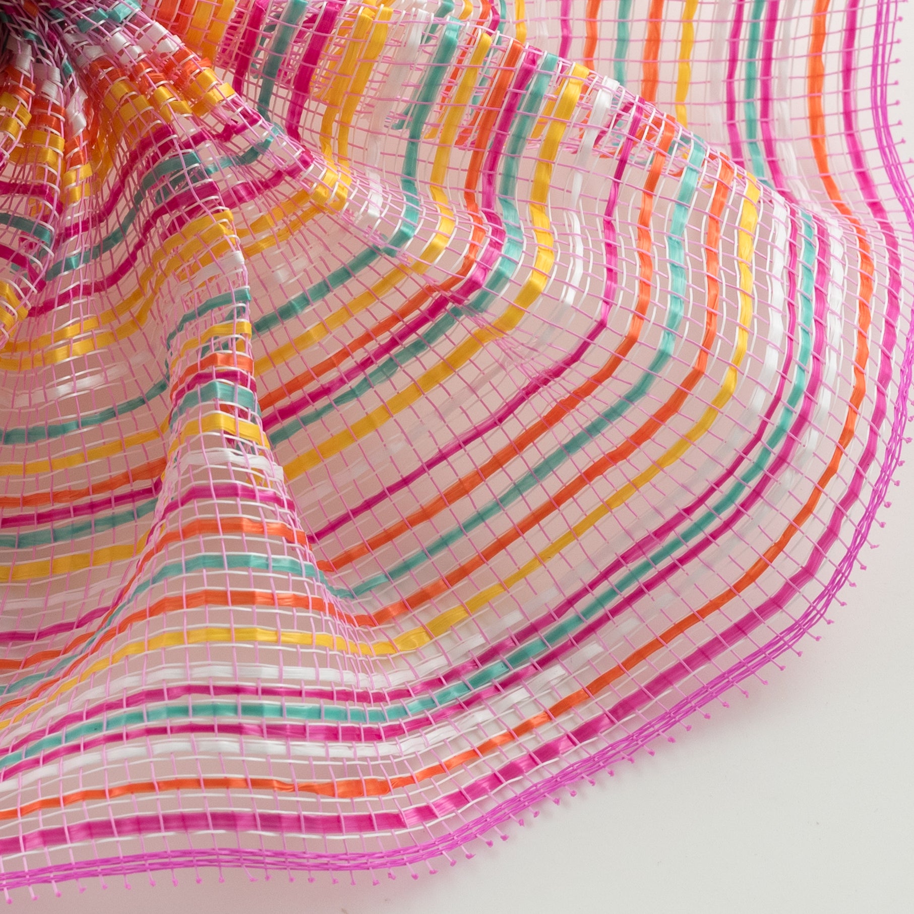 10" Vertical Wide Strip Striation Mesh: Multicolor Brights