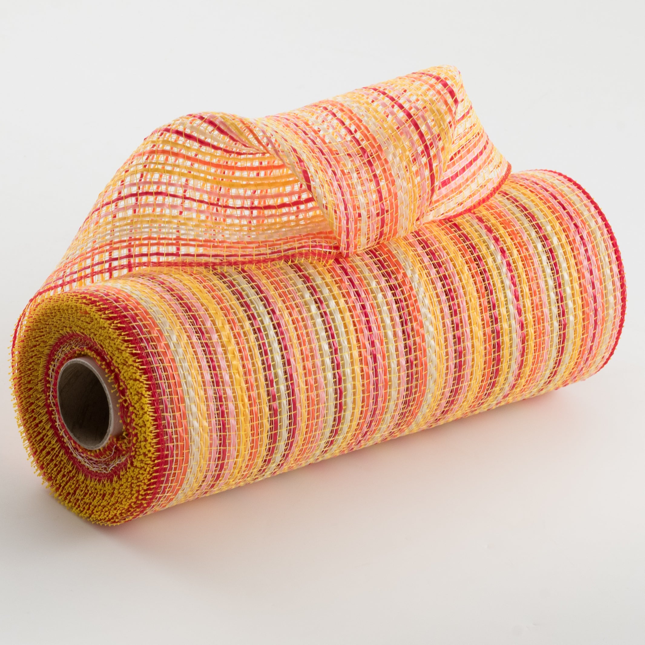 10" Vertical Wide Strip Striation Mesh: Multicolor Warm