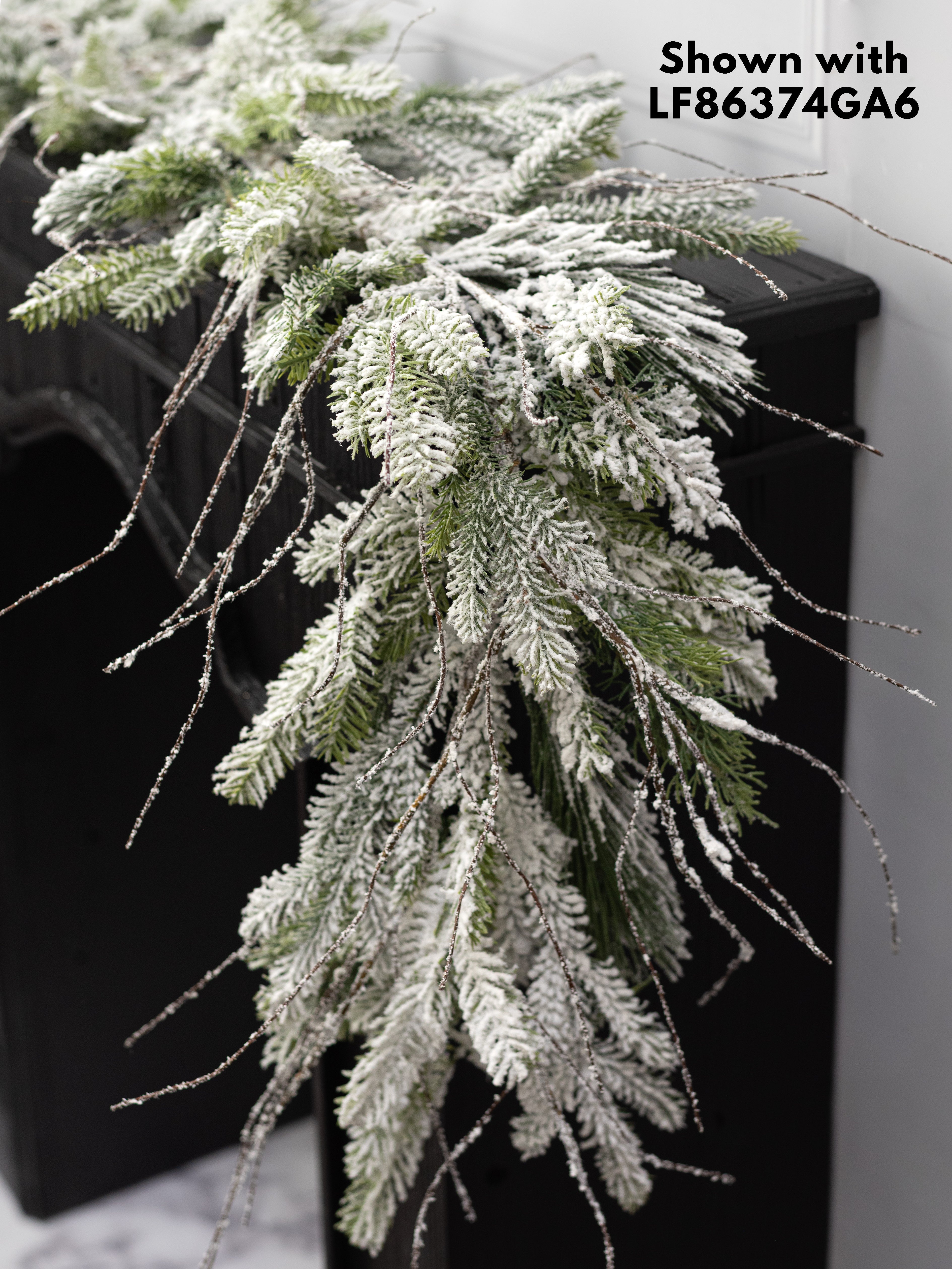 6' Flocked Snow Wild Twig Garland