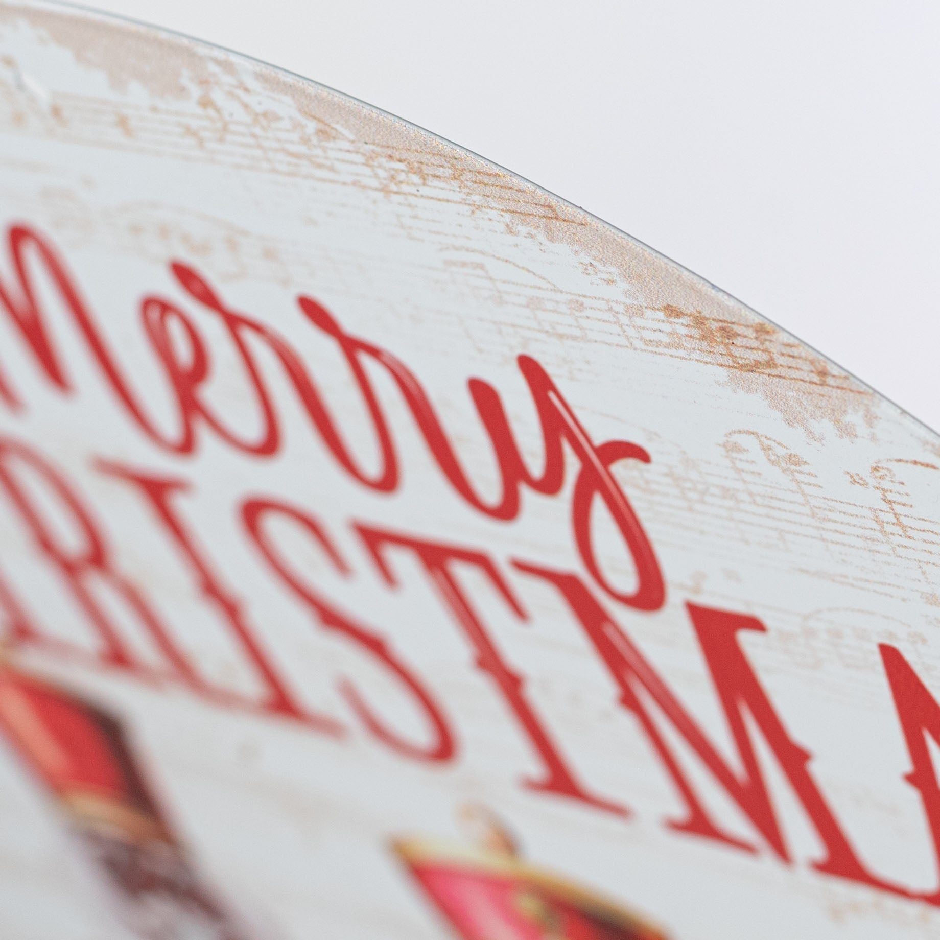 12" Round Metal Sign: Brown Merry Christmas Nutcracker