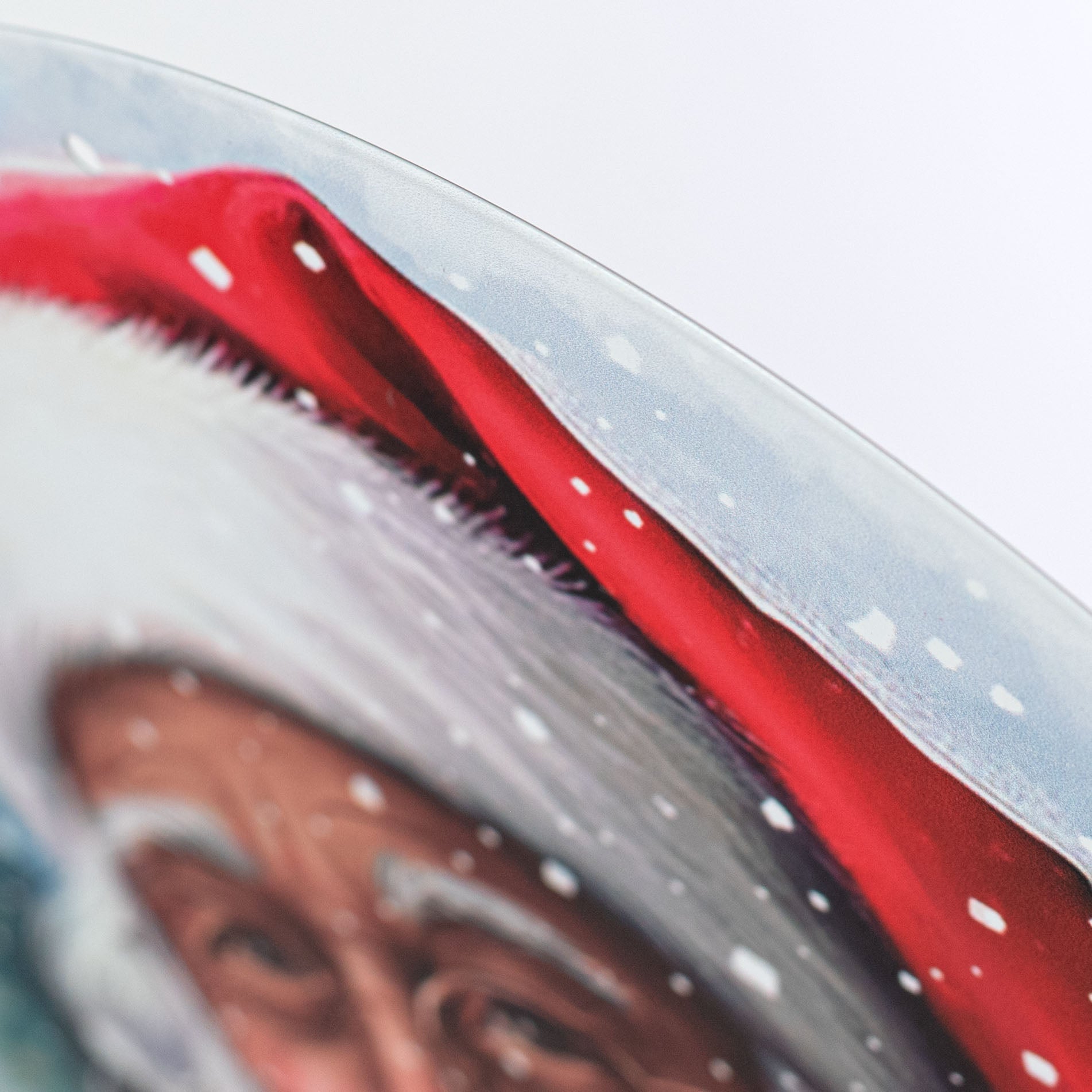 12" Round Metal Sign: Brown Santa Portrait