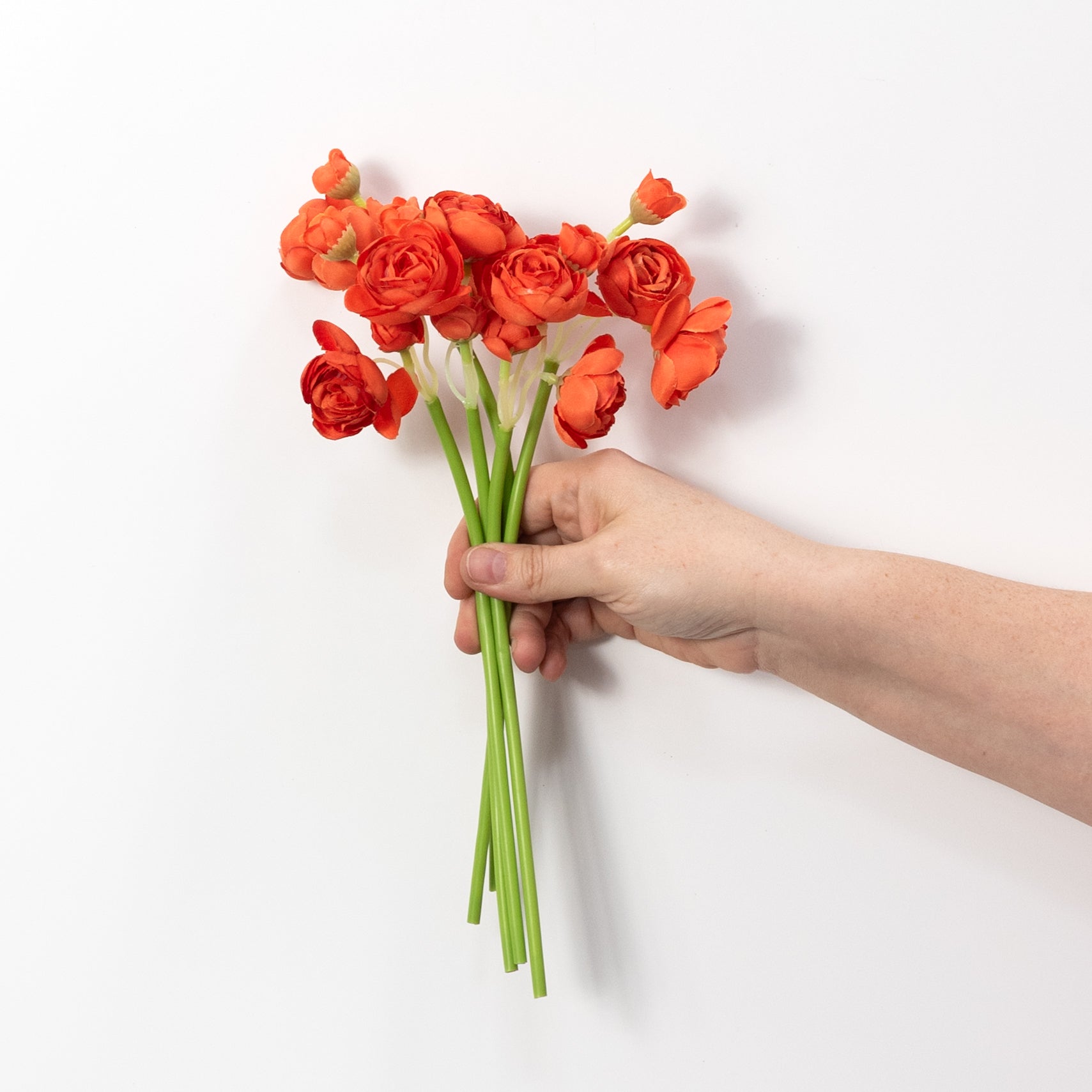 11" Mini Ranunculus Bundle: Orange