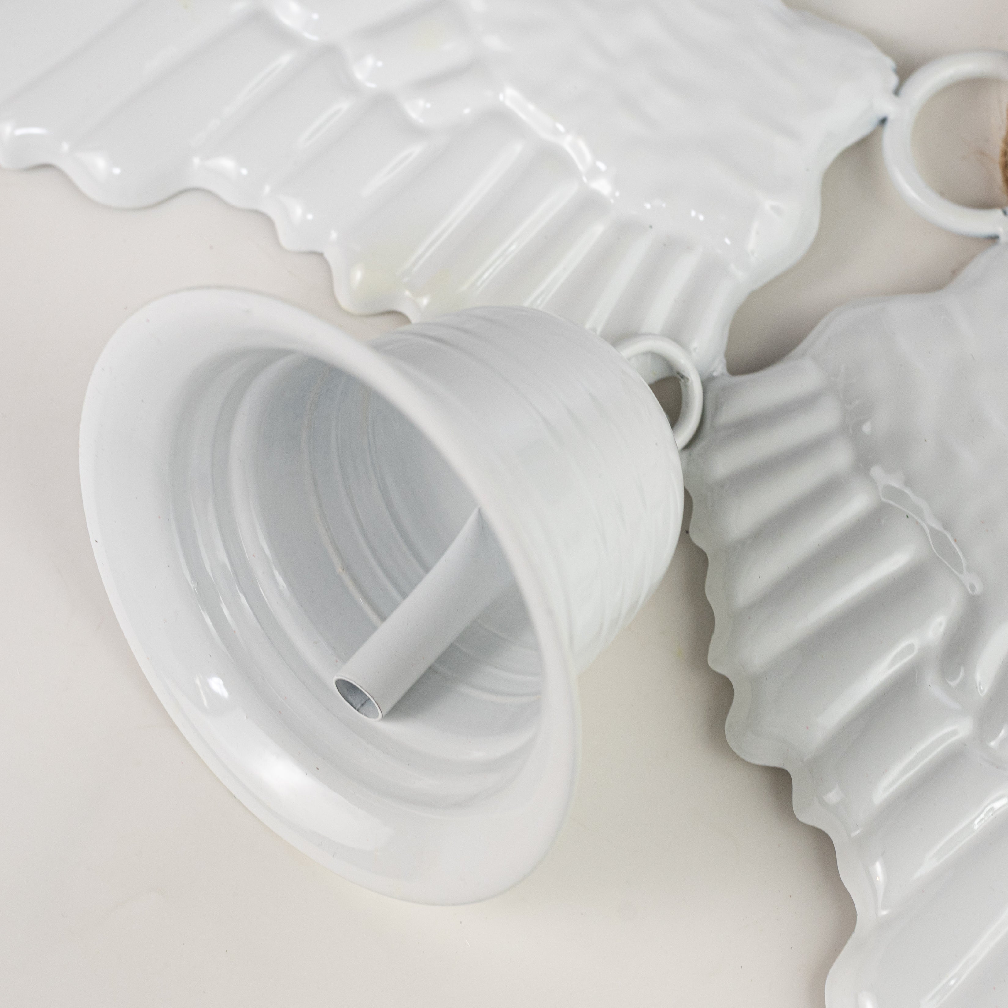 24" Metal Angel Wings with Bell: Shiny White