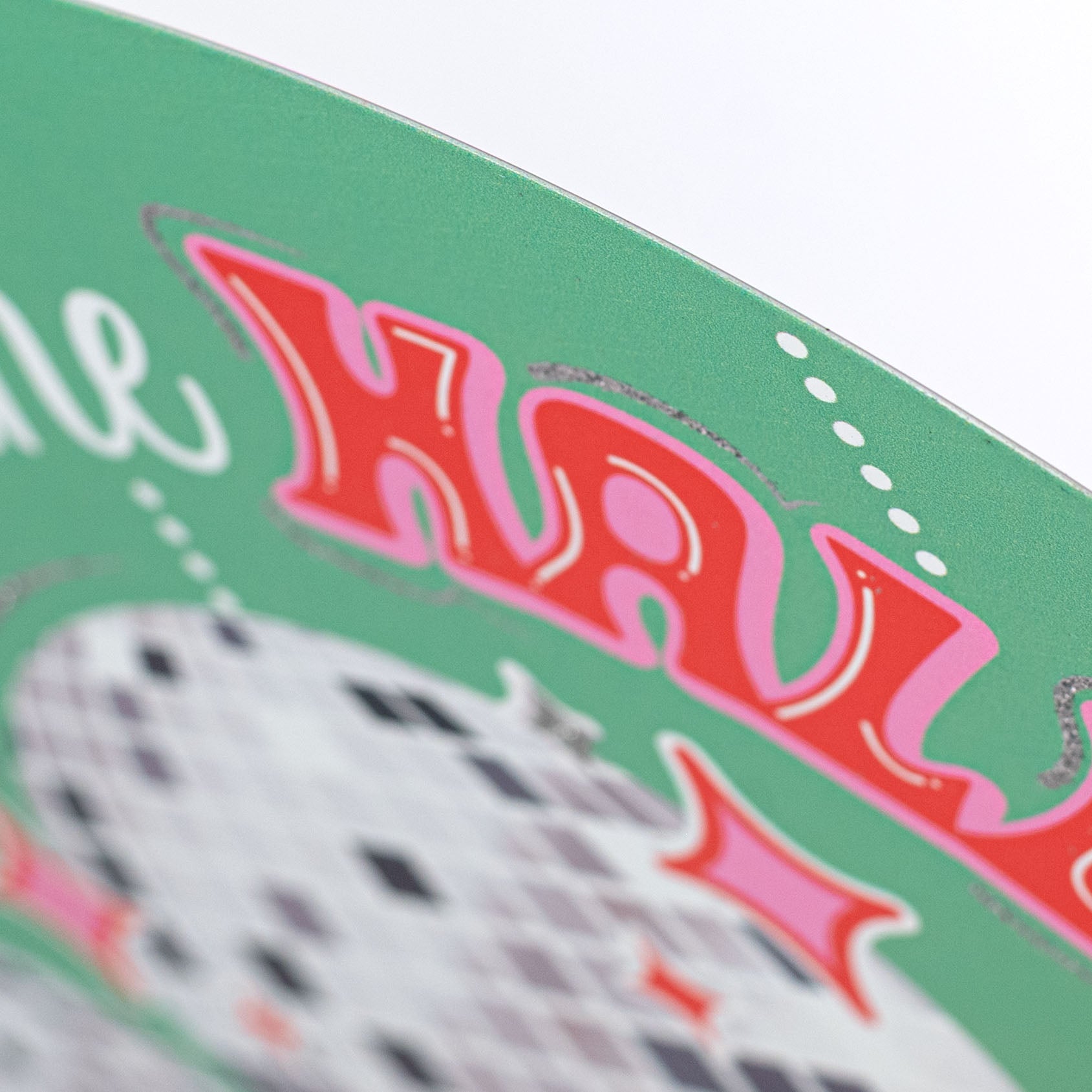 12" Round Metal Sign: Deck the Halls with Disco Balls