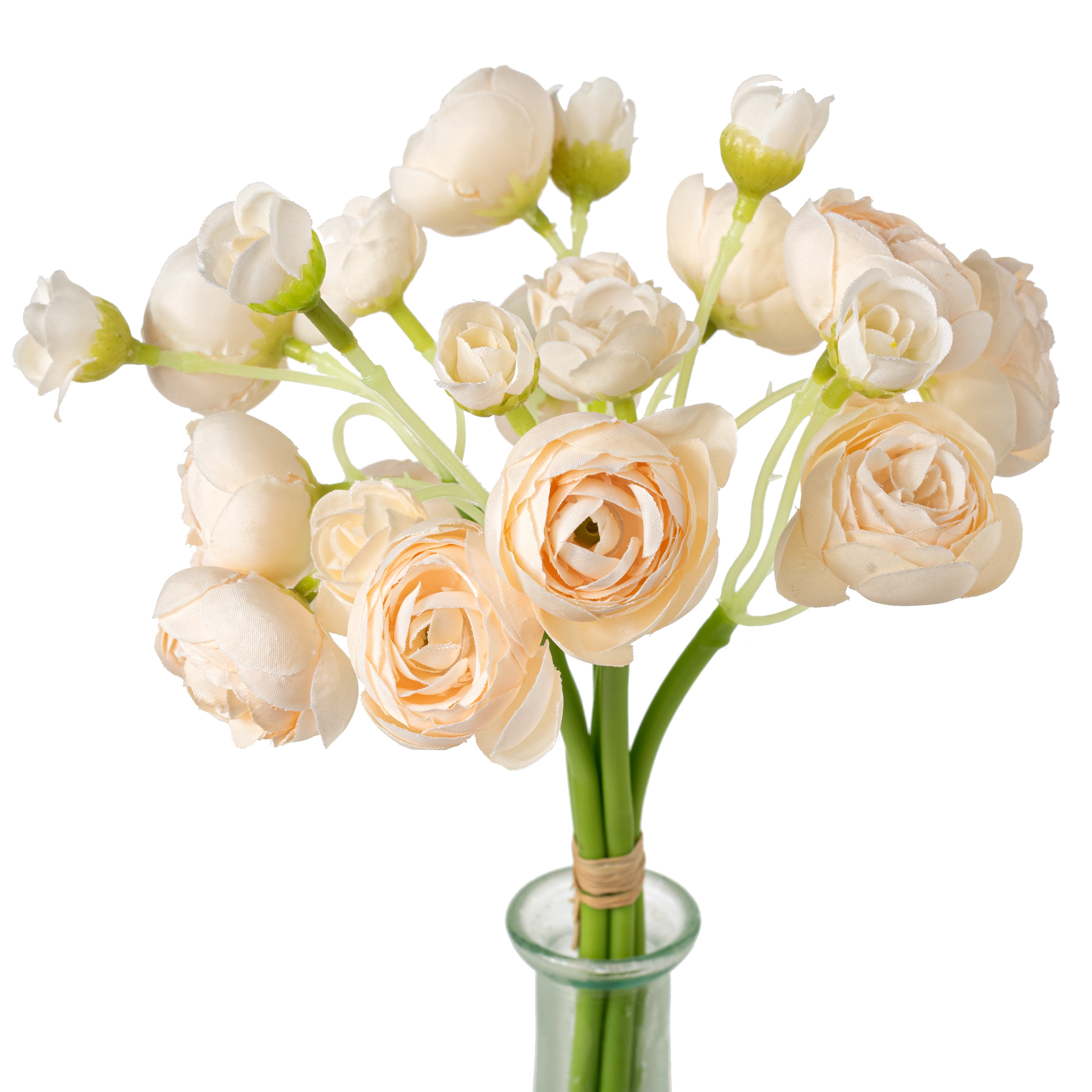 11" Mini Ranunculus Bundle: Cream