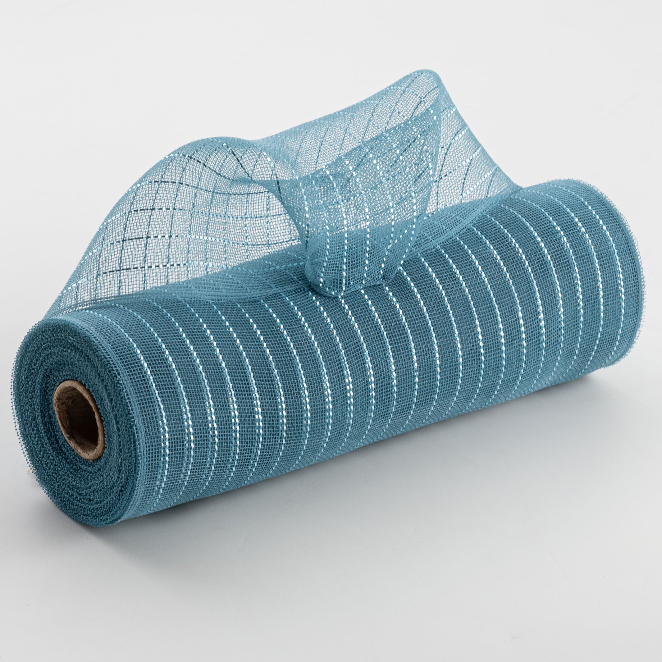 10" Matte Metallic Fine Weave Deco Mesh: Smoke Blue