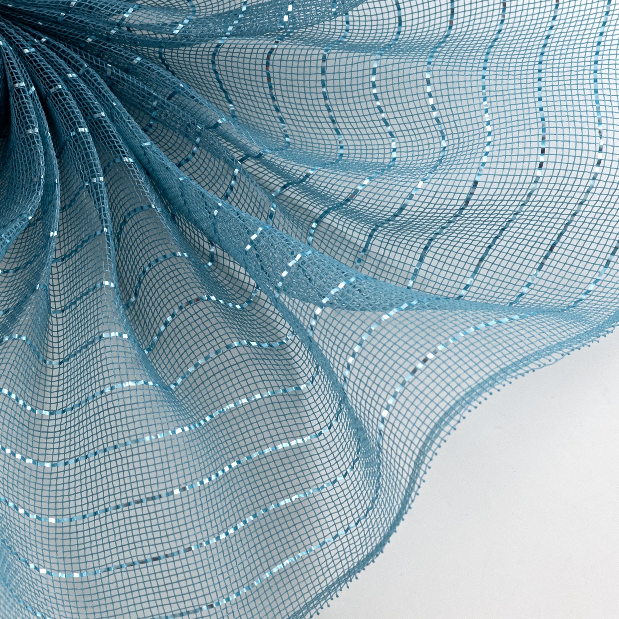 10" Matte Metallic Fine Weave Deco Mesh: Smoke Blue