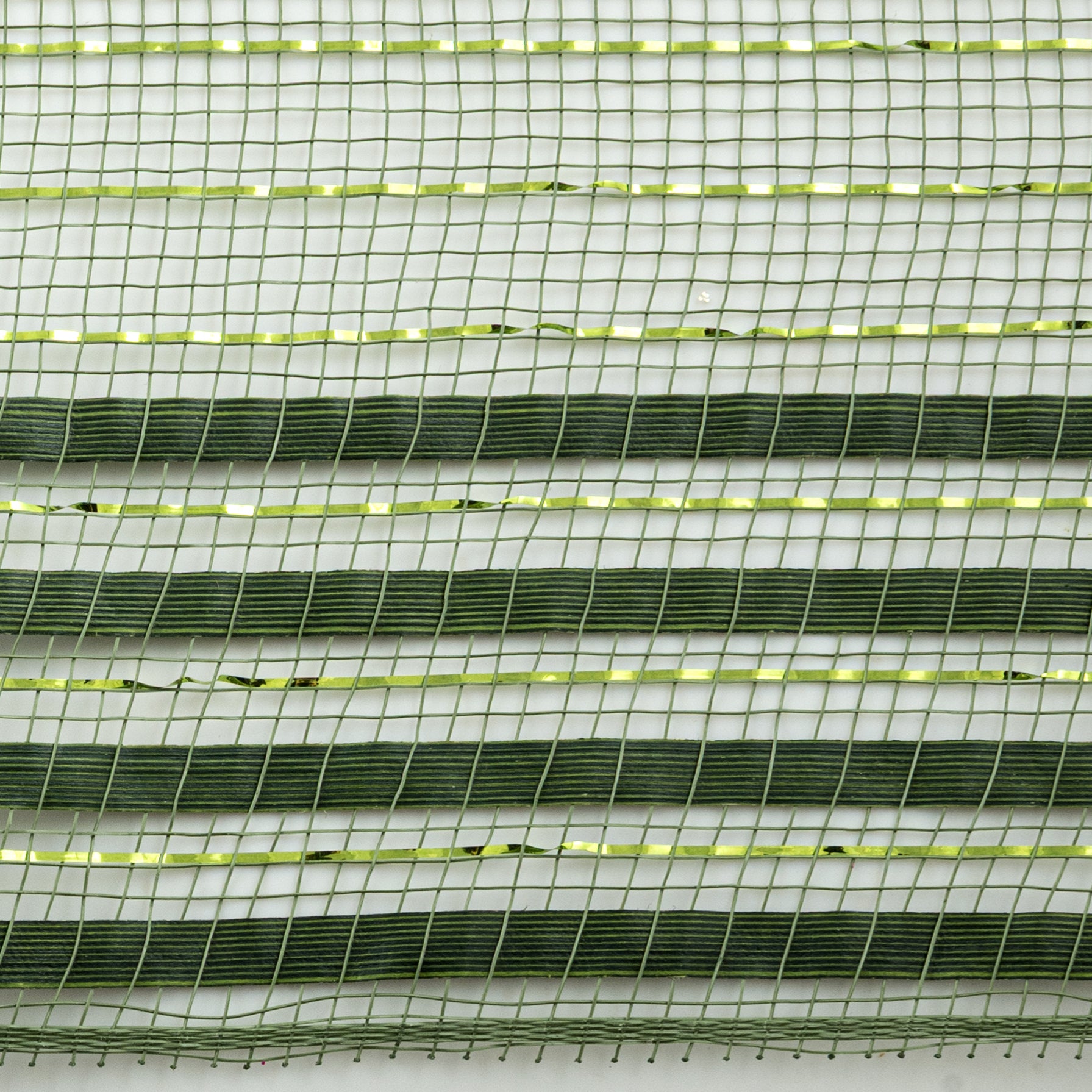 10" XL Wide Foil Border Mesh: Metallic Moss Green