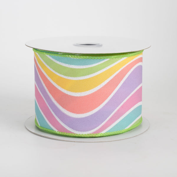 Ribbons For Crafting Rainbow Vertical Stripe Canvas Wired Edge Ribbon ...