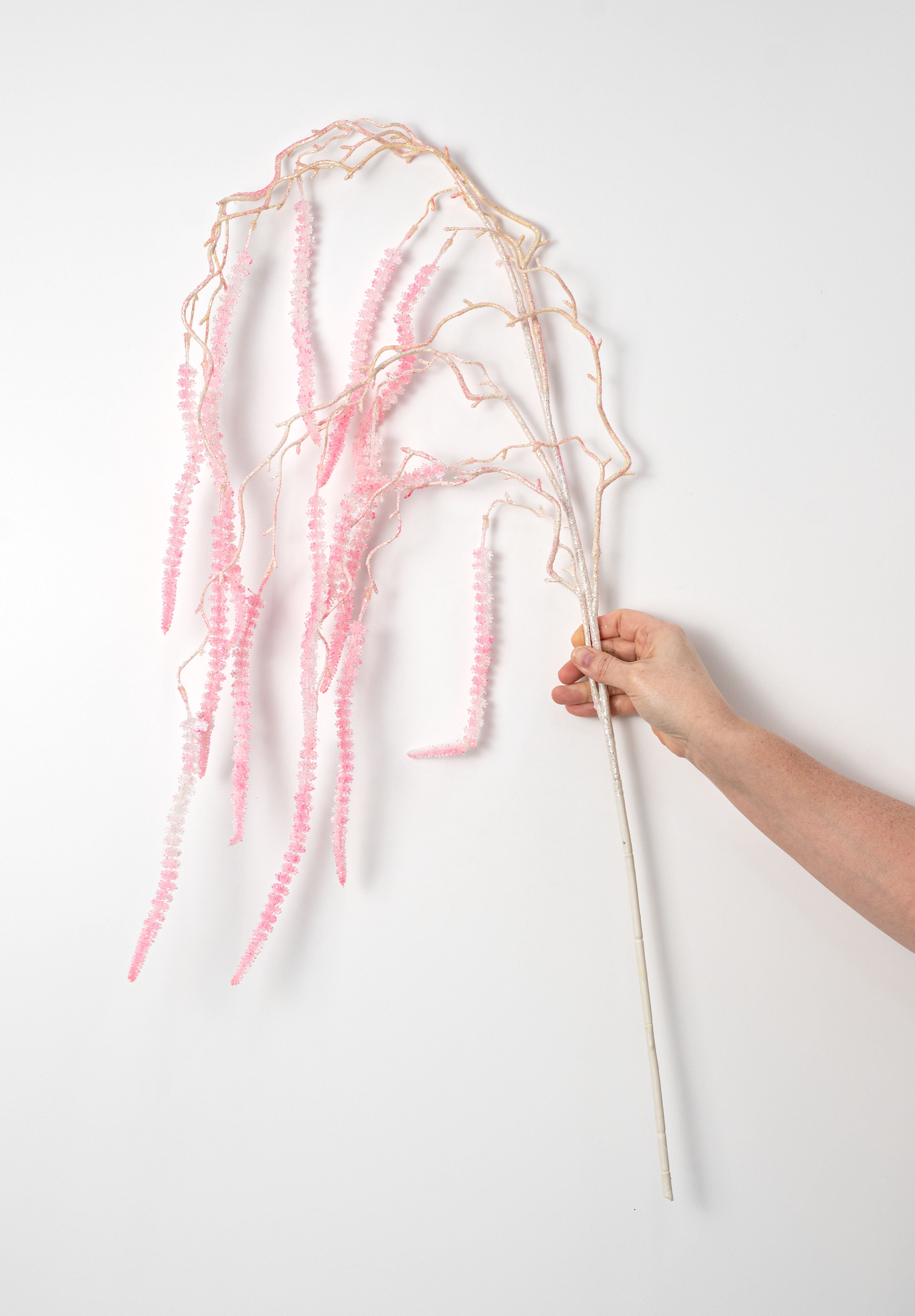52" Hanging Foxtail Spray: Pink & White